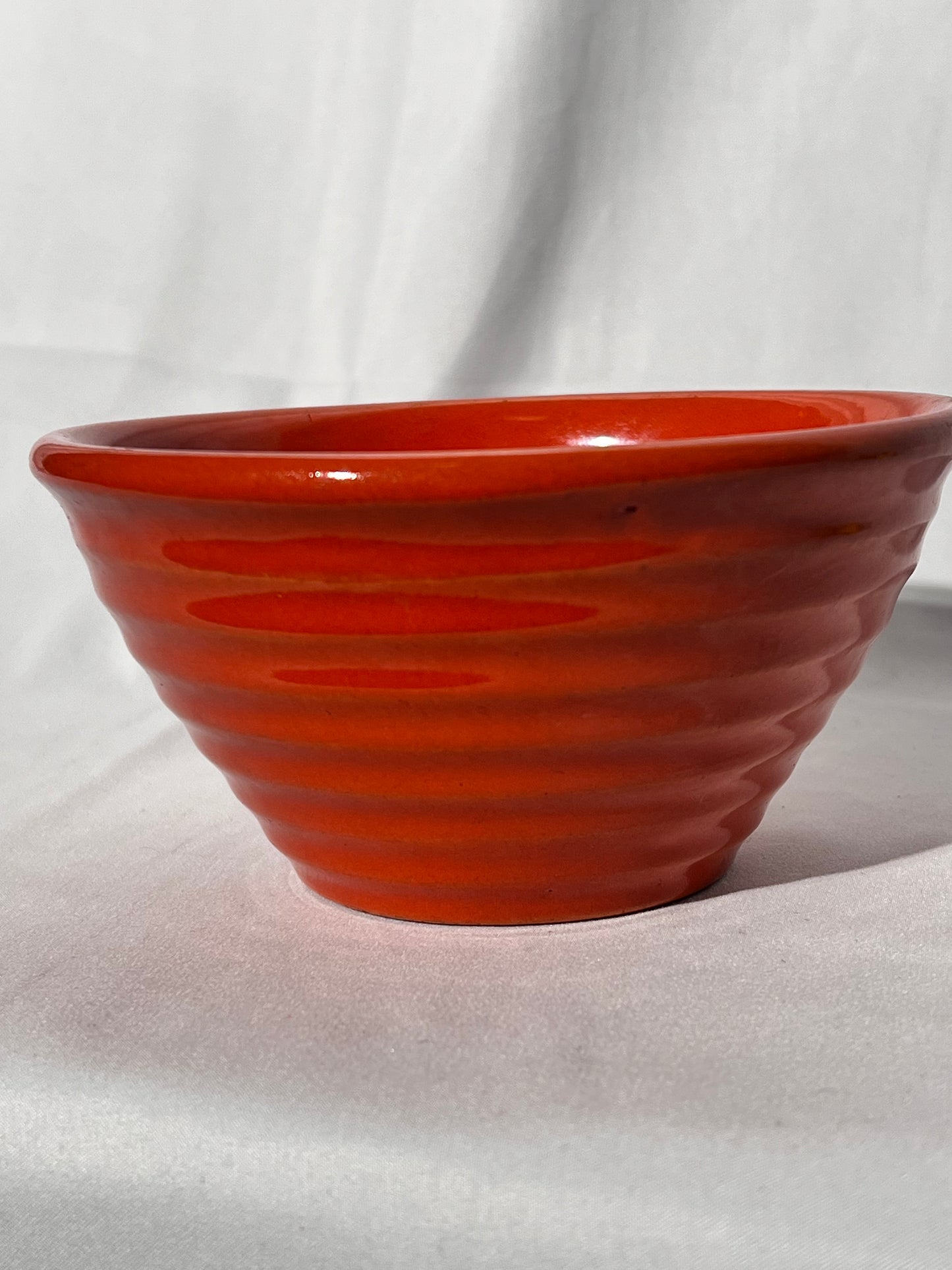 Bauer Pottery- Los Angeles - Vintage - Orange- Ring ware - 6” Bowl