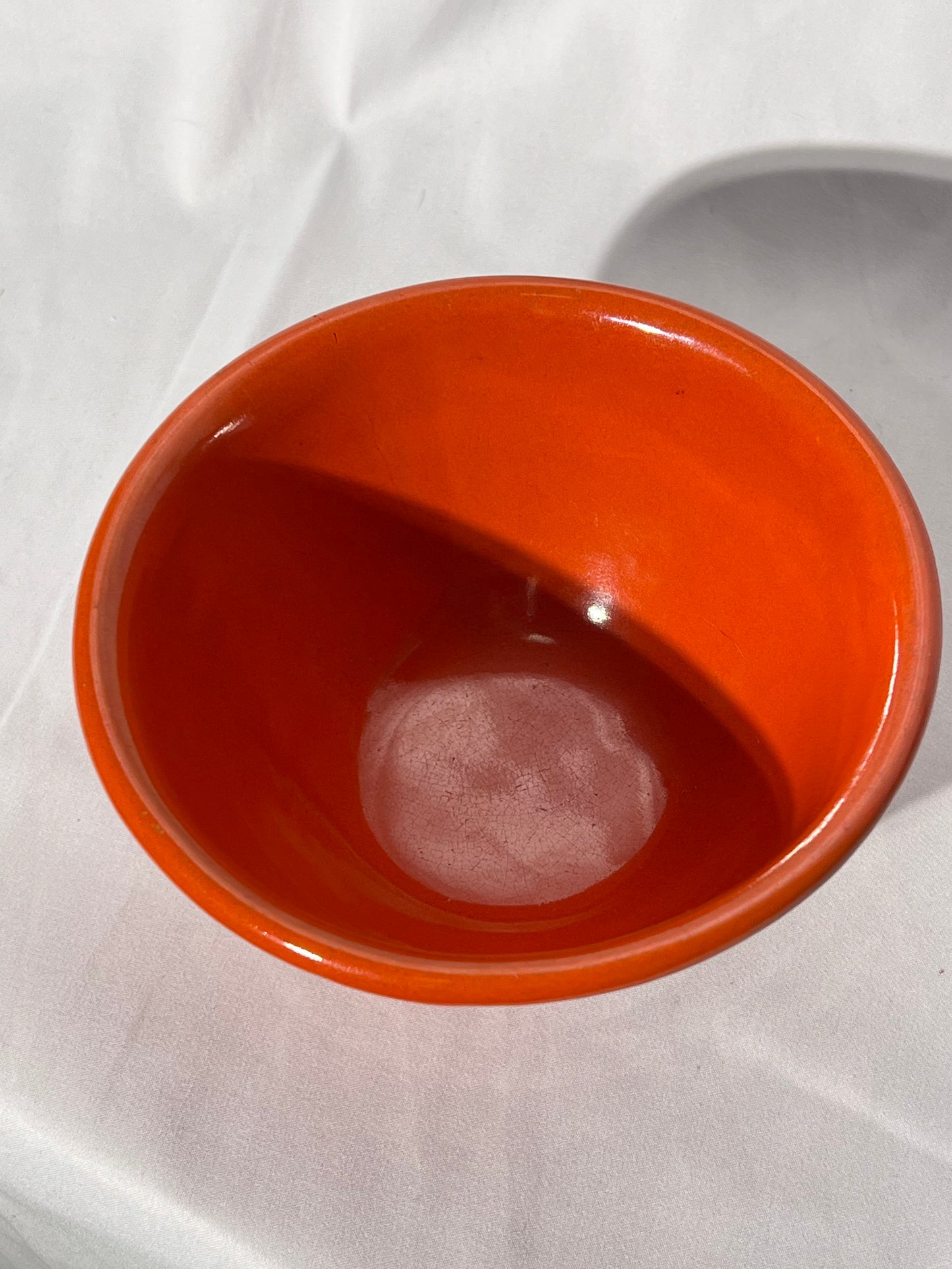 Bauer Pottery- Los Angeles - Vintage - Orange- Ring ware - 6” Bowl