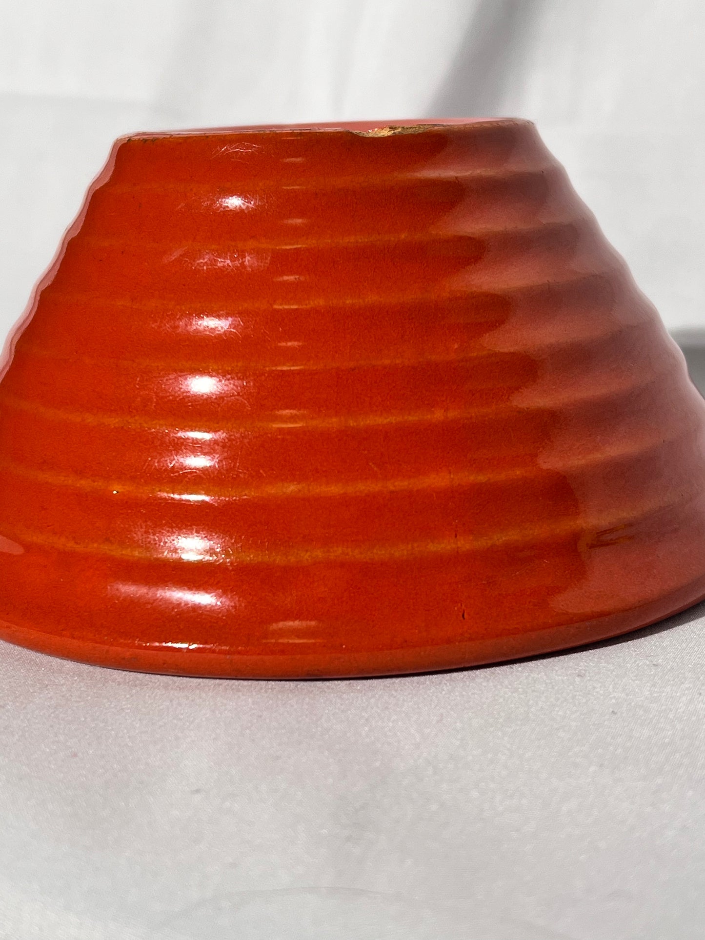 Bauer Pottery- Los Angeles - Vintage - Orange- Ring ware - 6” Bowl