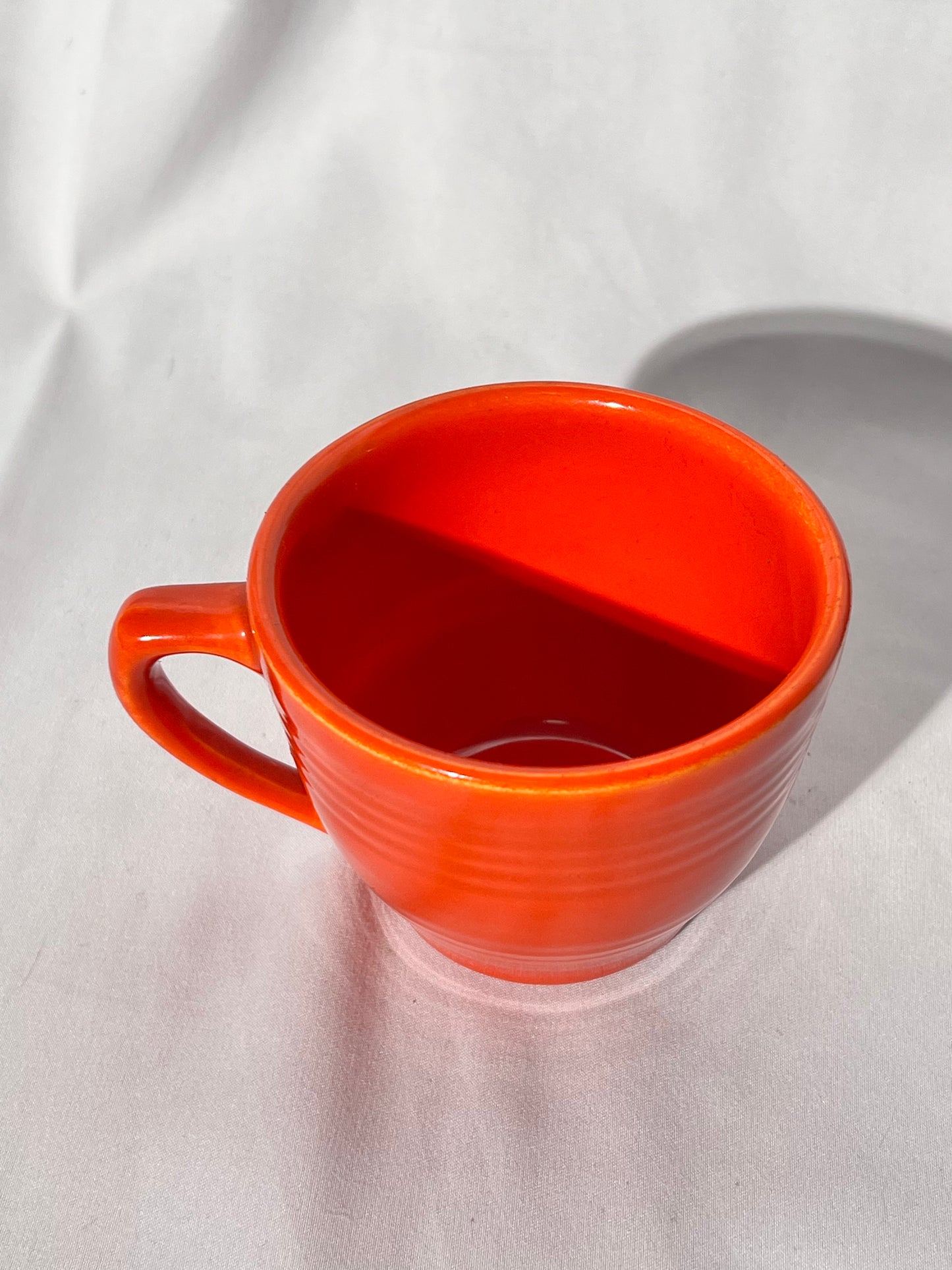 Bauer Pottery- Los Angeles - Vintage - Orange- Ring ware -tea cups
