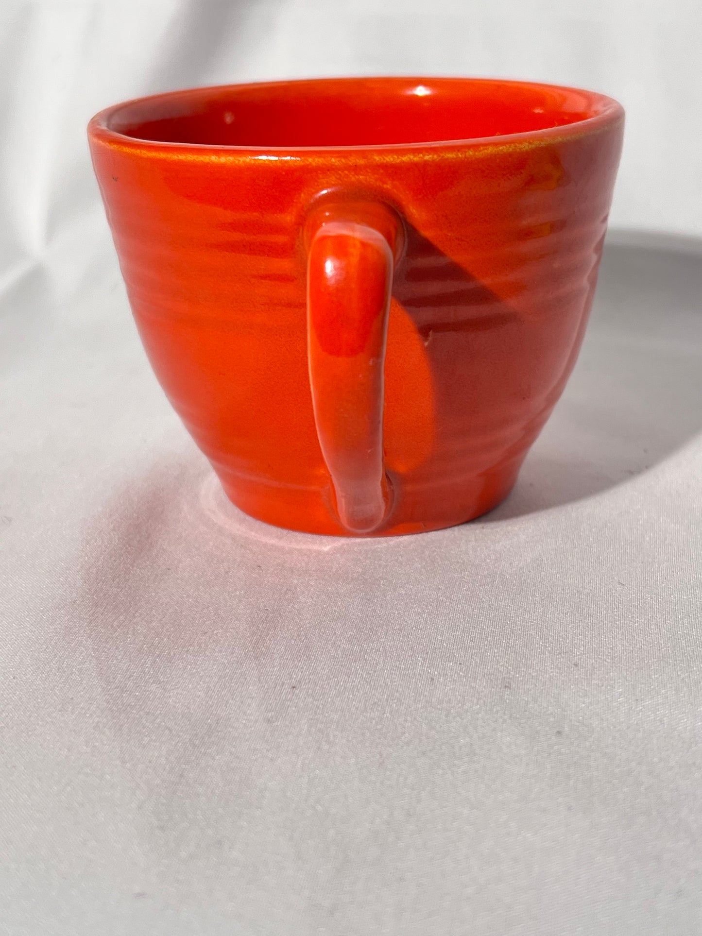 Bauer Pottery- Los Angeles - Vintage - Orange- Ring ware -tea cups