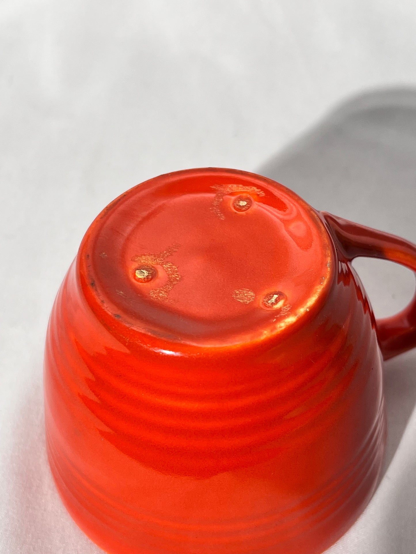 Bauer Pottery- Los Angeles - Vintage - Orange- Ring ware -tea cups