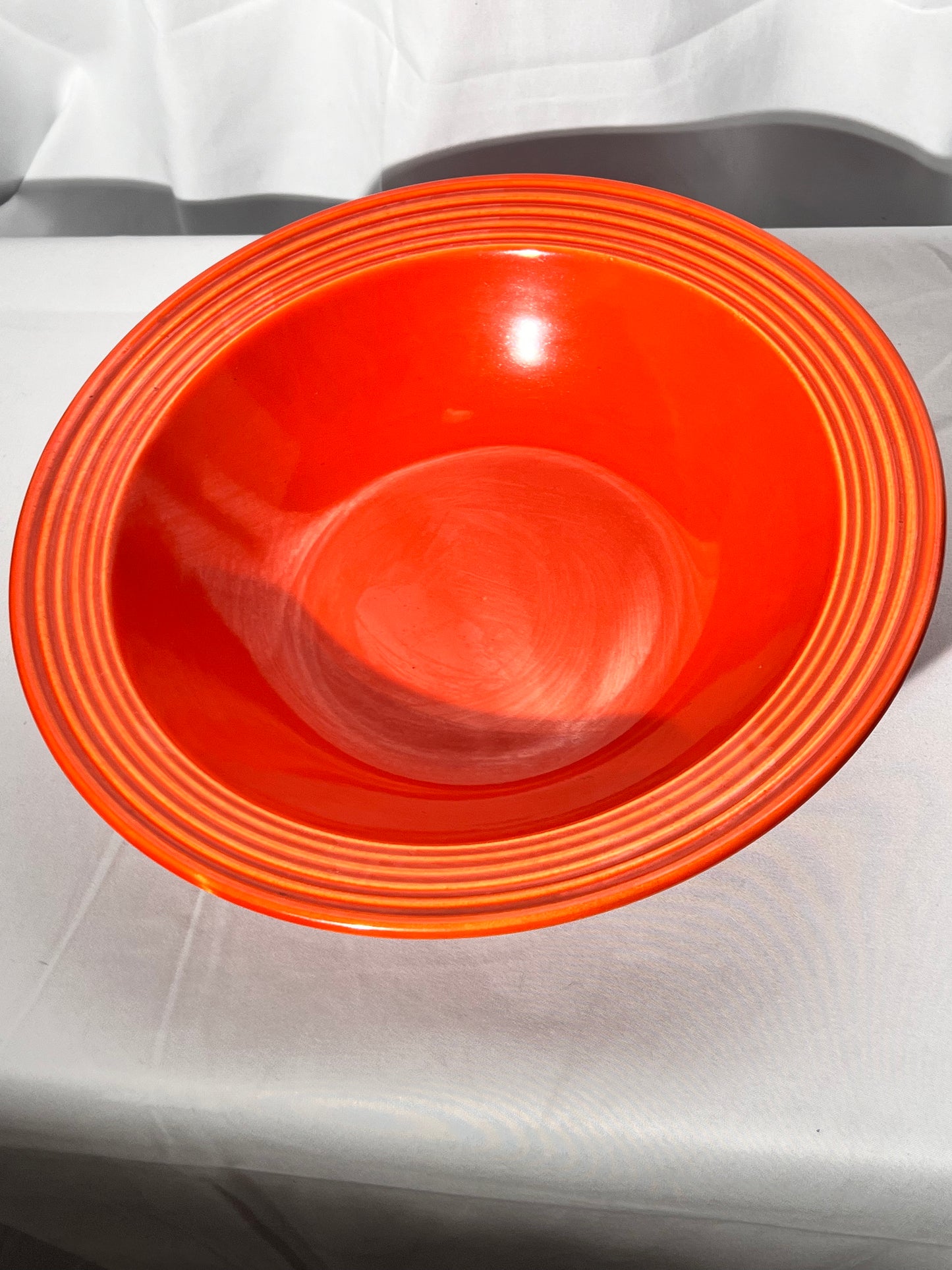 Bauer Pottery- Los Angeles - Vintage - Orange- Ring ware - 11” bowl
