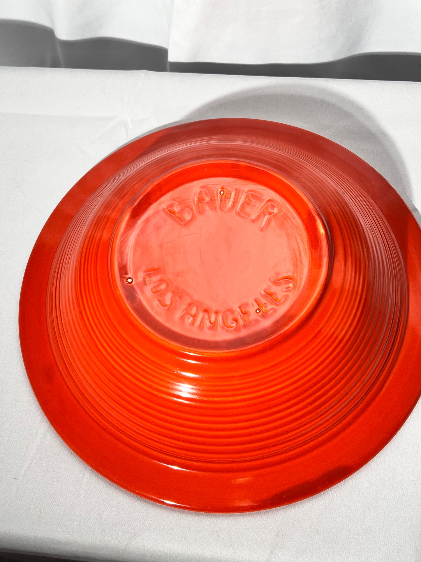 Bauer Pottery- Los Angeles - Vintage - Orange- Ring ware - 11” bowl