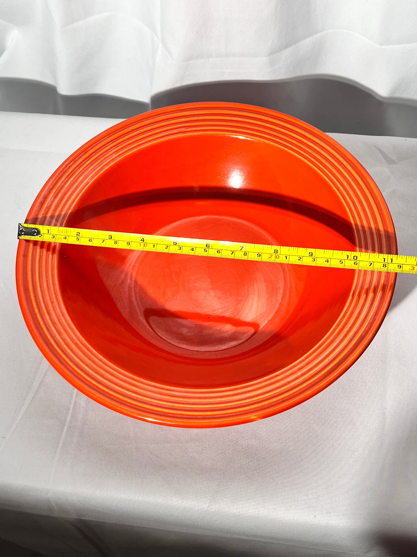 Bauer Pottery- Los Angeles - Vintage - Orange- Ring ware - 11” bowl