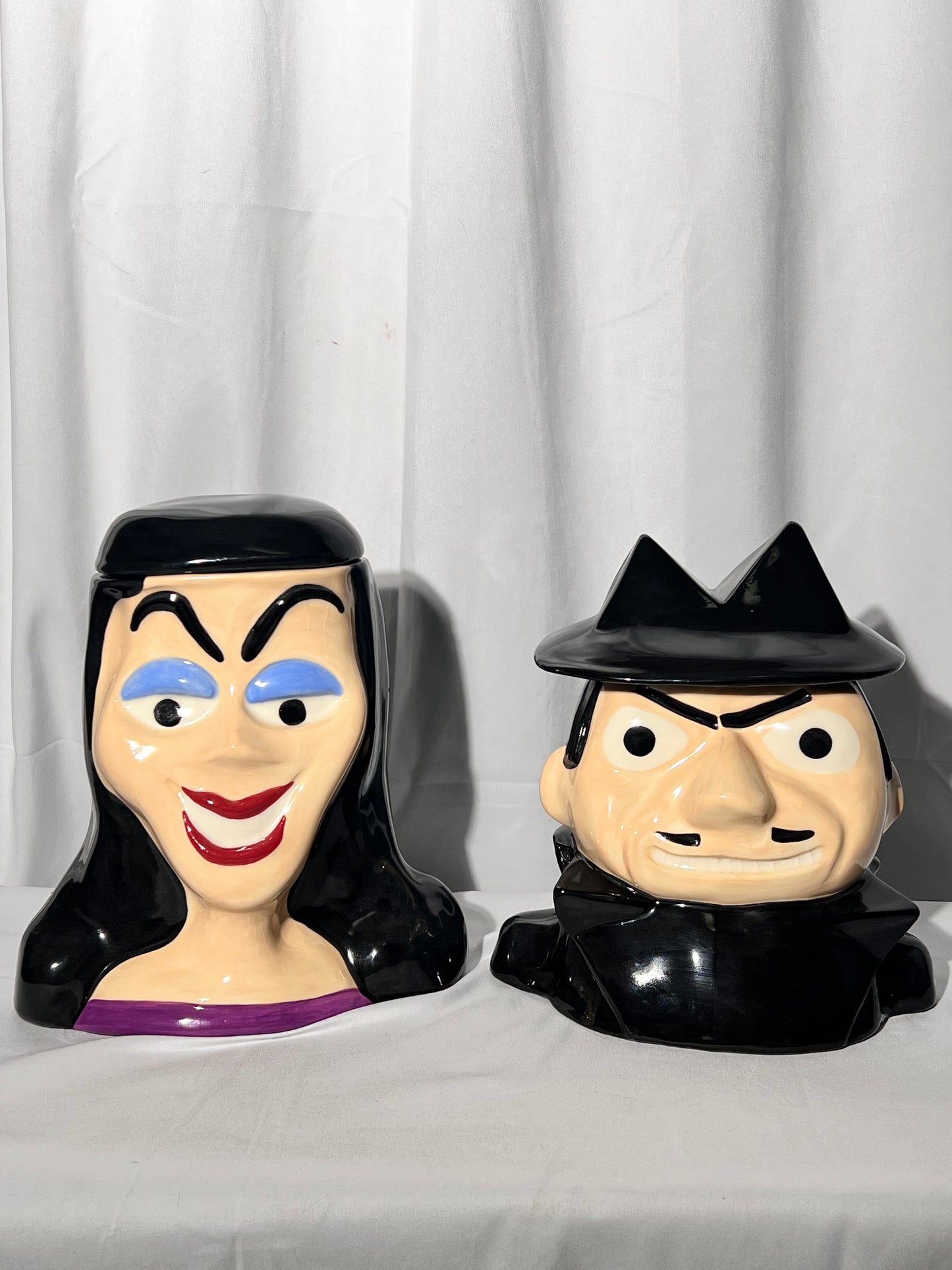 Natasha and Boris - Cookie Jars - rocky and Bullwinkle cartoon- both numbered 21/100