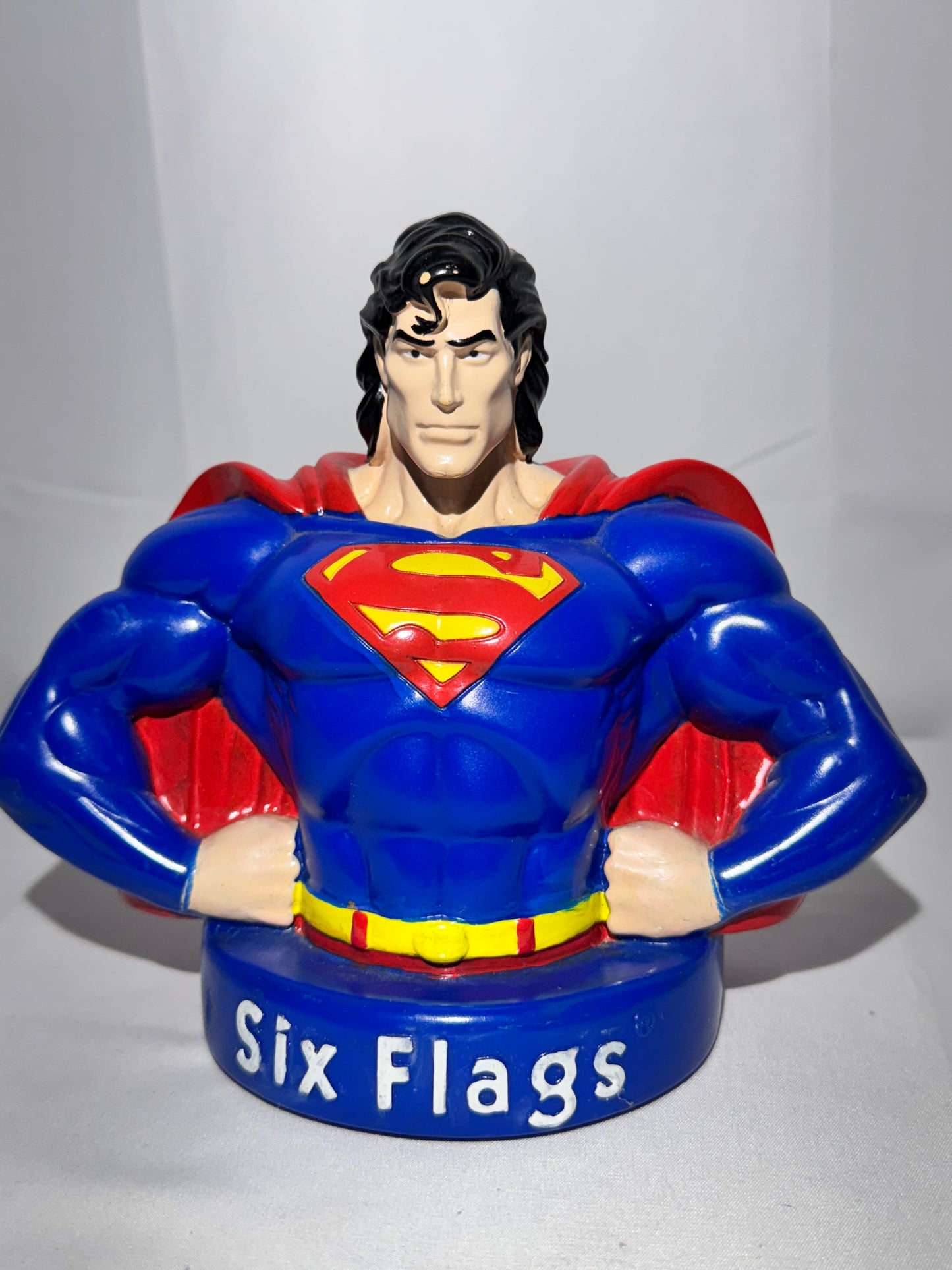 Superman - plastic bank - Six Flags-1996- Warner Brothers- DC Comics