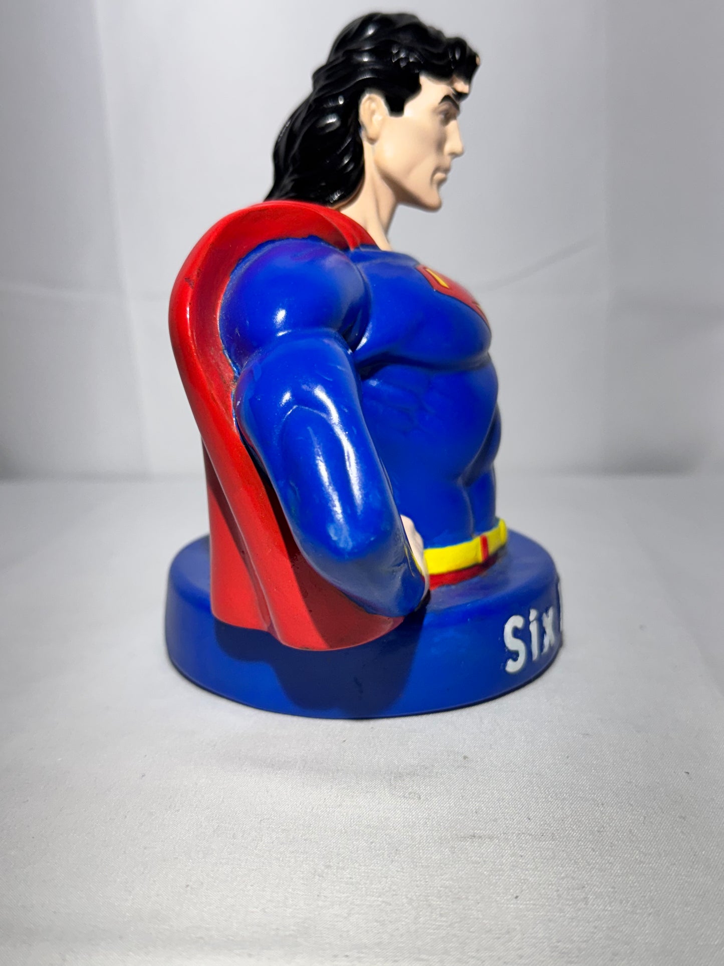 Superman - plastic bank - Six Flags-1996- Warner Brothers- DC Comics