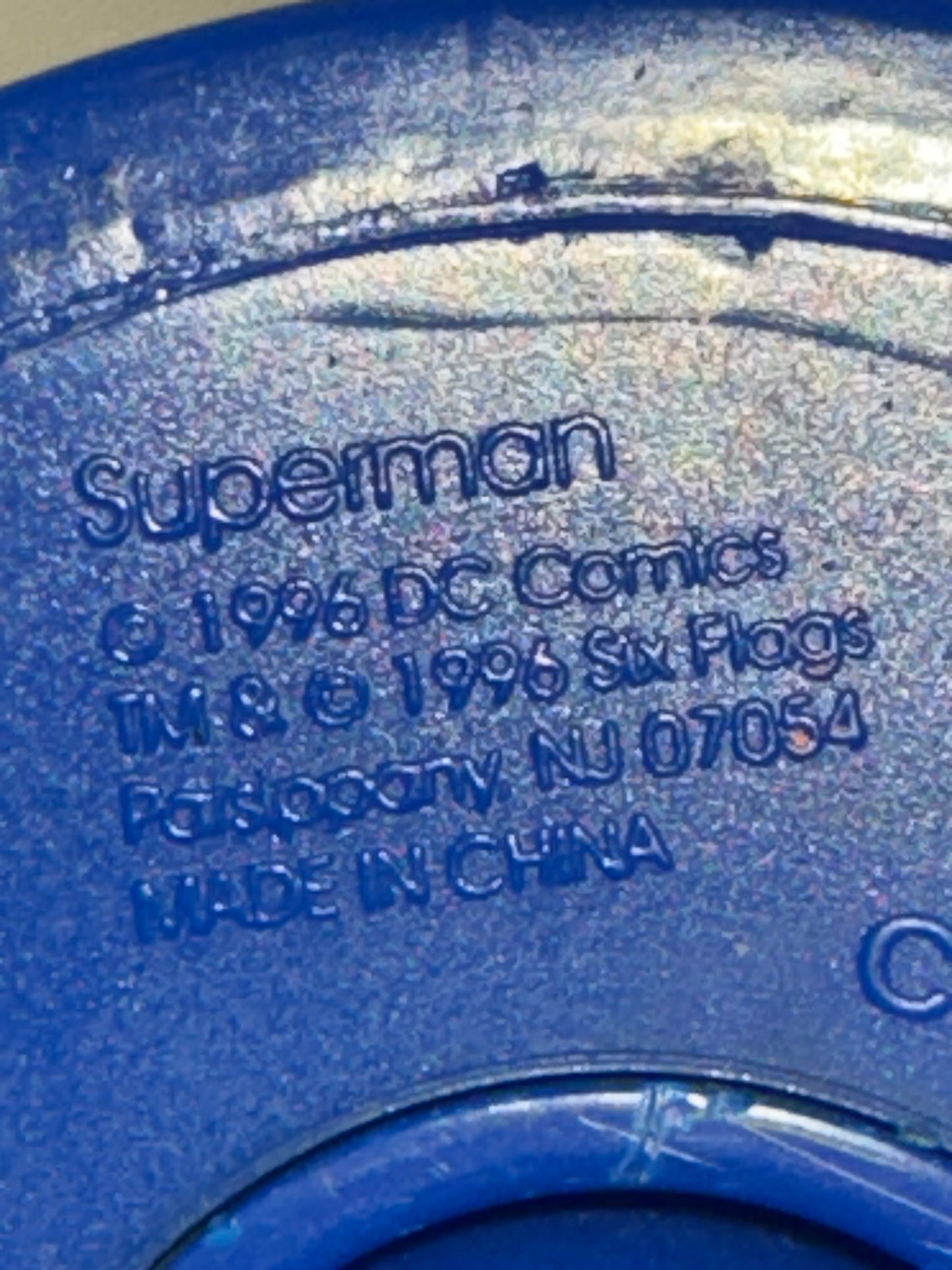Superman - plastic bank - Six Flags-1996- Warner Brothers- DC Comics