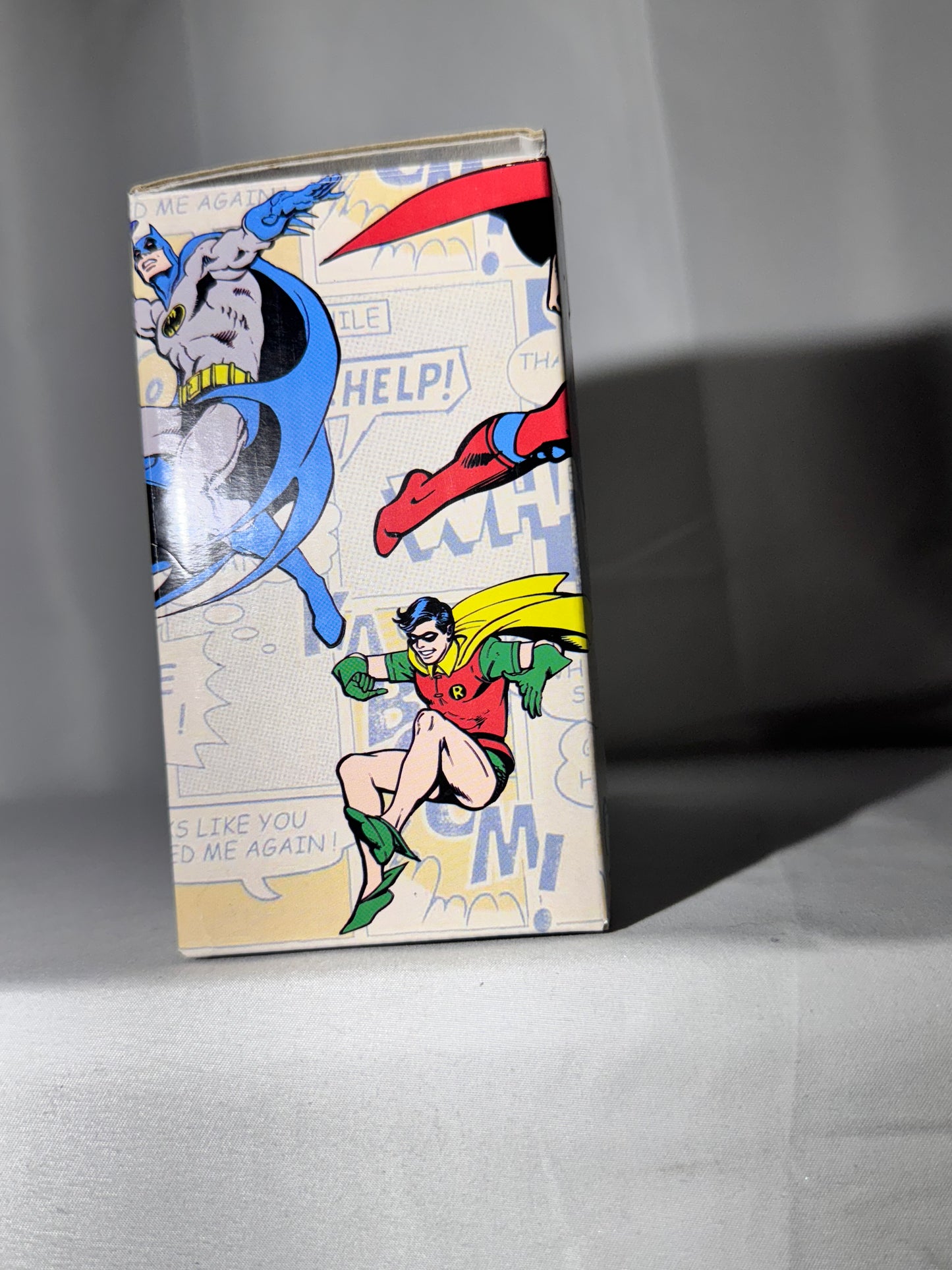 Superman, Wonder Woman, Batman, and Robin-magnetic salt and pepper shakers-DC comics-Warner Brothers-original box