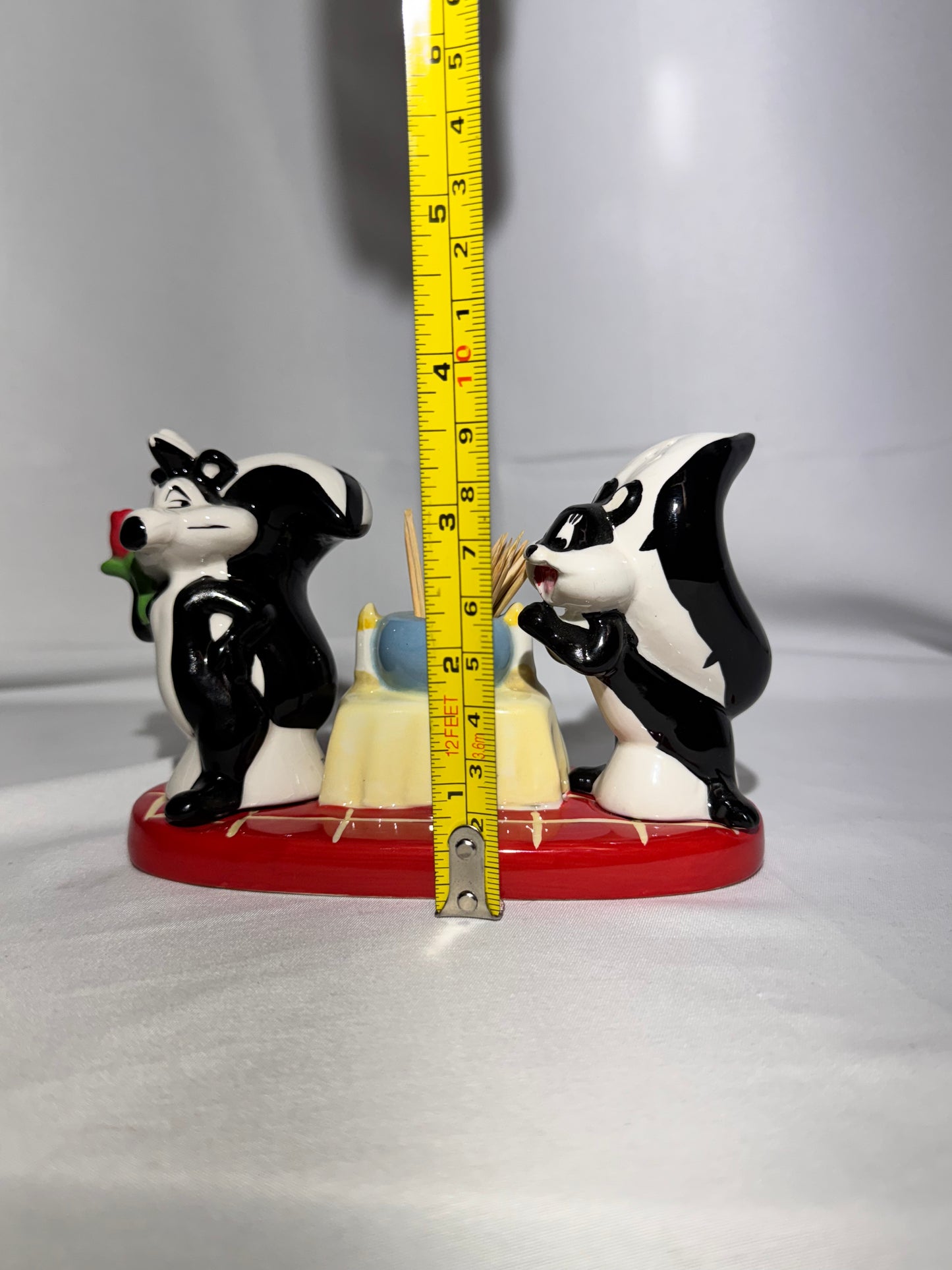 Pepe Le Pew and Penelope-Salt and Pepper and toothpick holder-Warner Brothers-Looney Tunes- magnetic - item # 23833