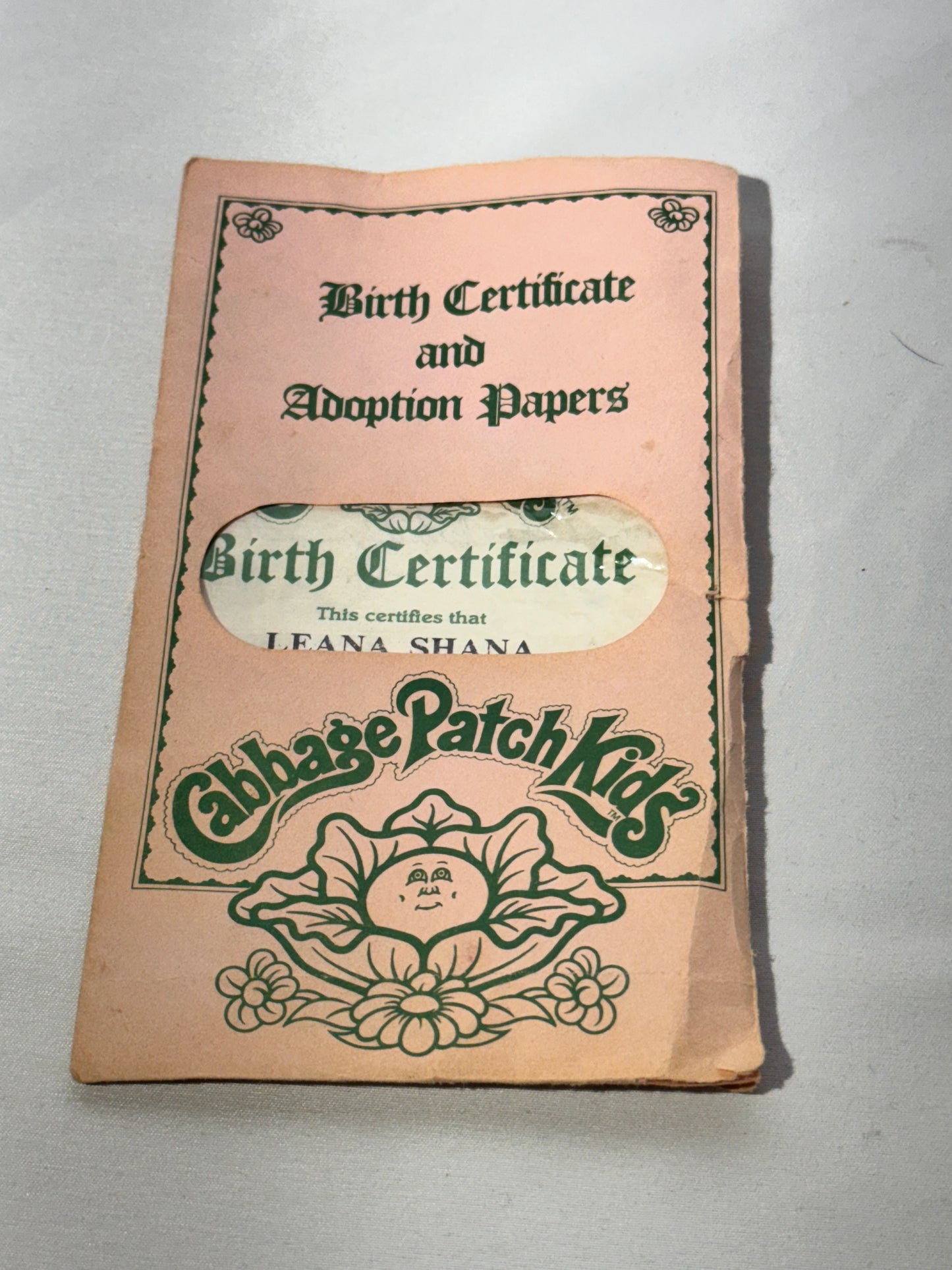 Cabbage Patch Kids -17” Doll - Leana Shana -Birth Certificate and Adoption papers-Xavier Roberts 85- blonde with blue eyes