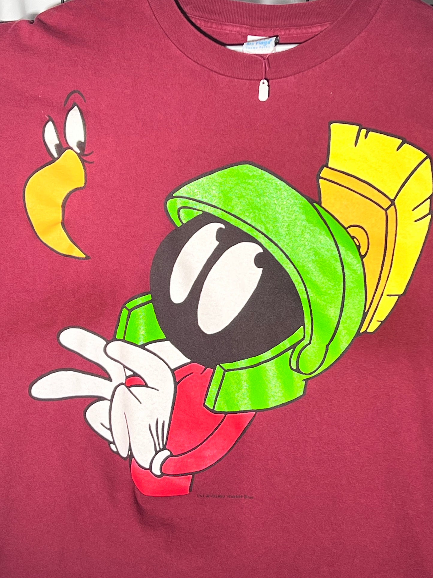 Marvin the Martian & instant Martian - Maroon- size XXL - Six Flags- Warner Brothers- looney Tunes