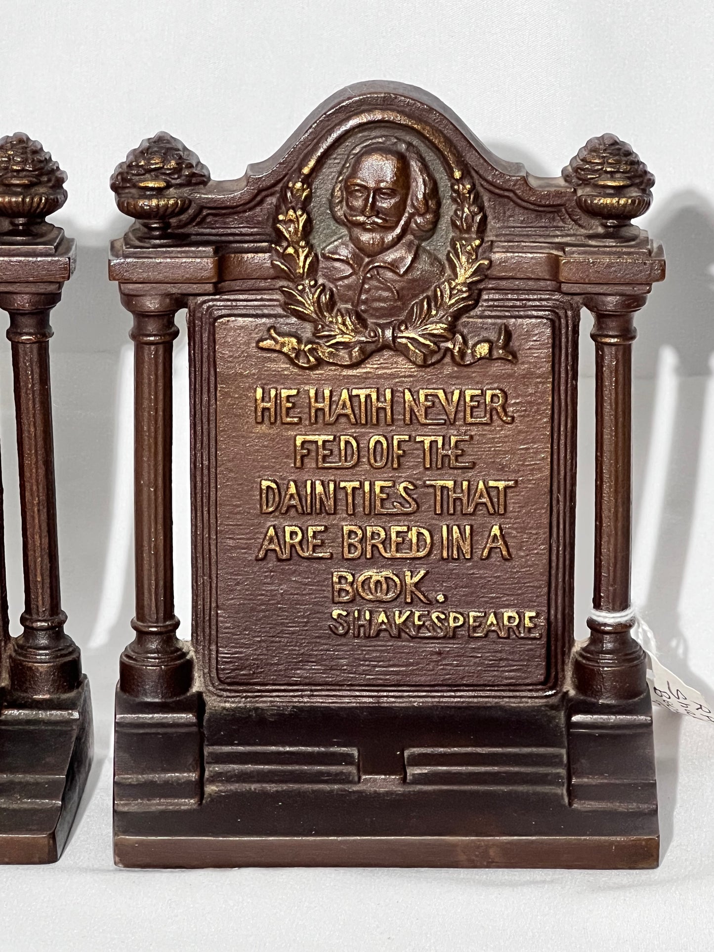 Shakespeare- Bookends-rare - BRADLEY & HUBBARD - BRONZED CAST IRON
