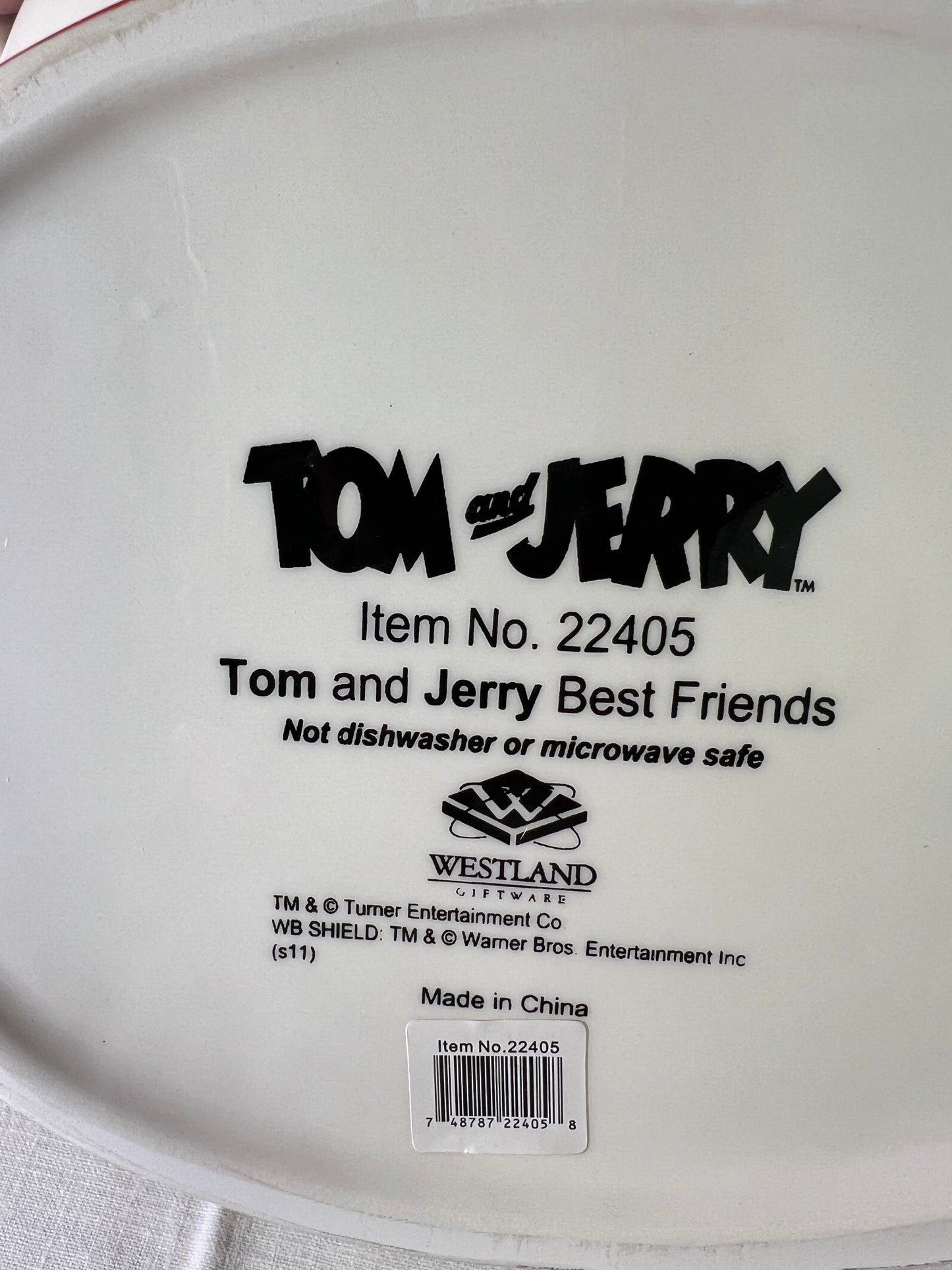 Tom and Jerry- best friends -cookie jar- Hannah Barbara- Warner Brothers