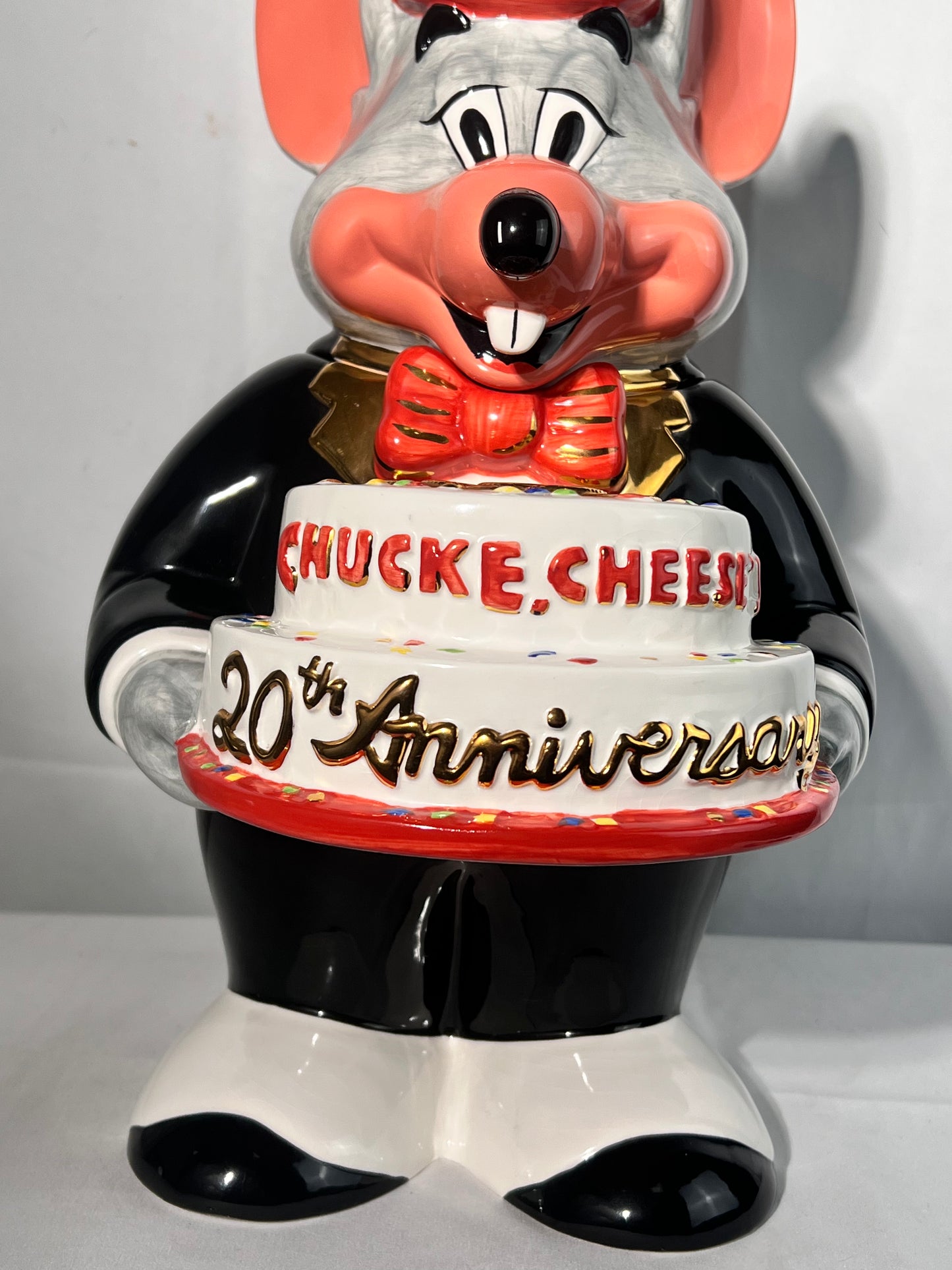 Chuck E. Cheese’s 20th Anniversary- 15” Cookie Jar - Clay Art - K & L enterprise- 1997 - Limited Edition #701