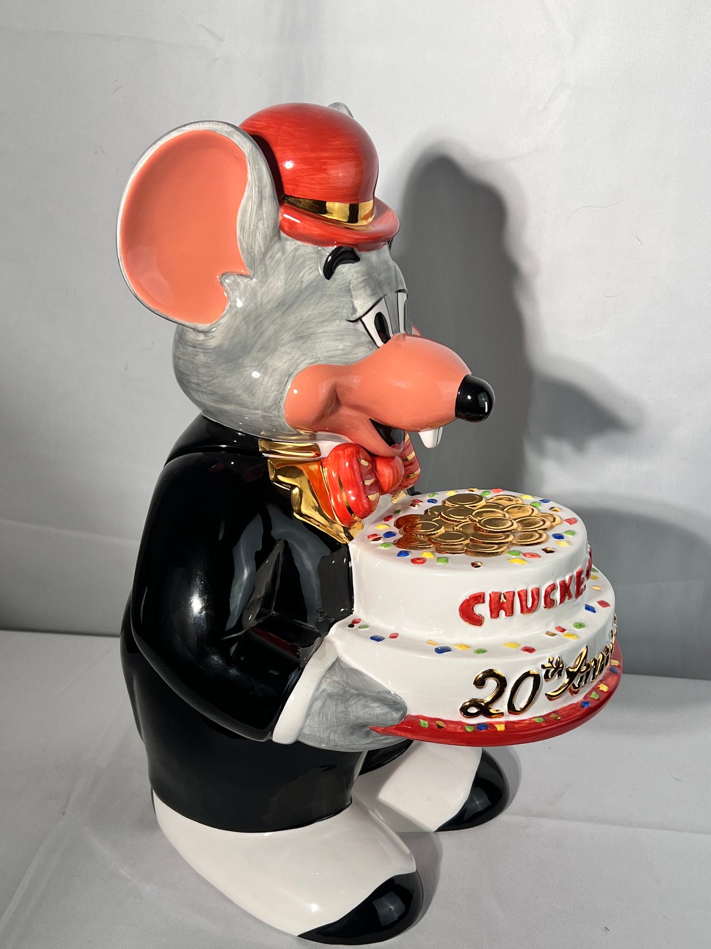 Chuck E. Cheese’s 20th Anniversary- 15” Cookie Jar - Clay Art - K & L enterprise- 1997 - Limited Edition #701