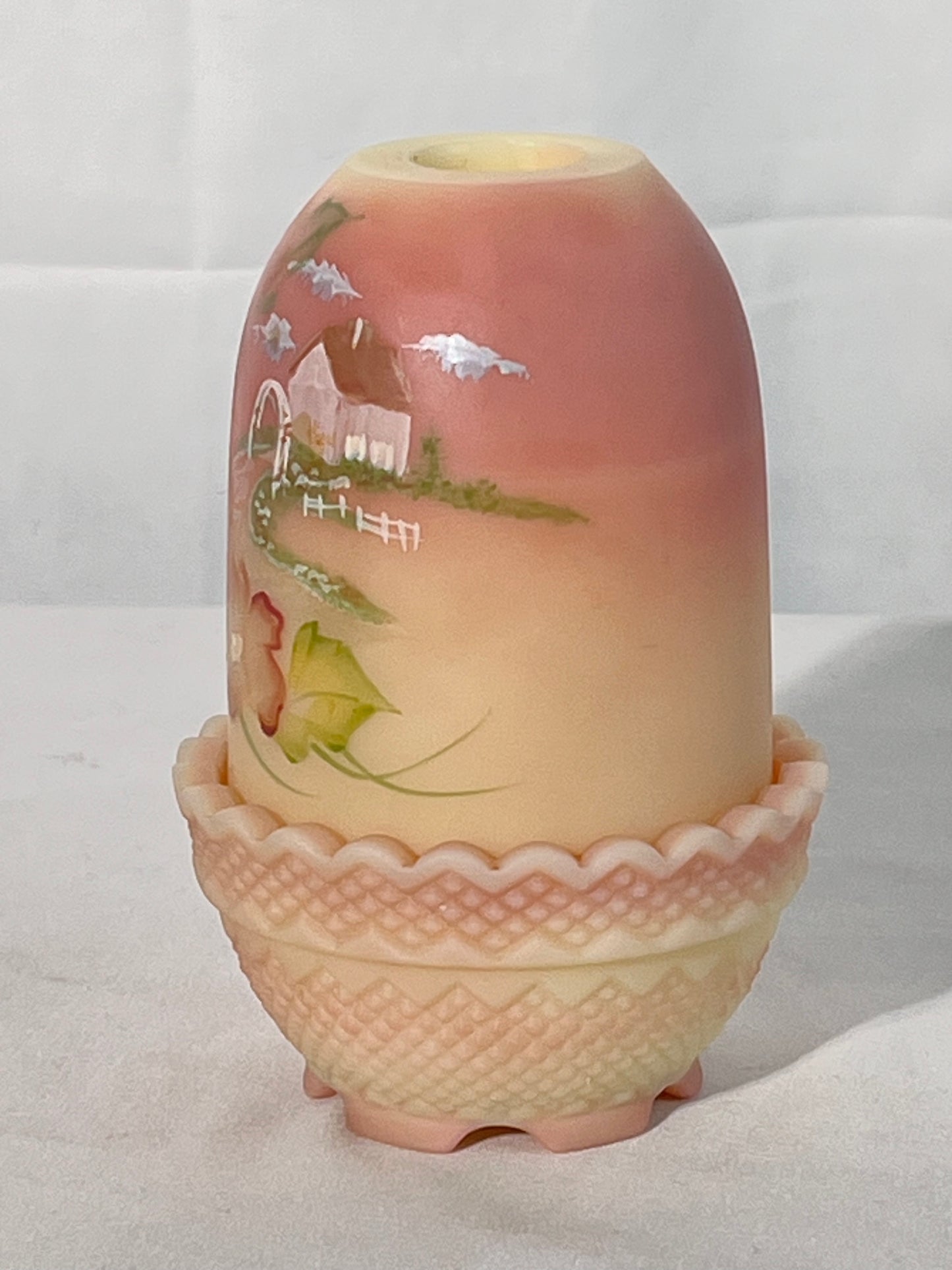 Uranium-Burmese satin-fairy light-hand painted & signed