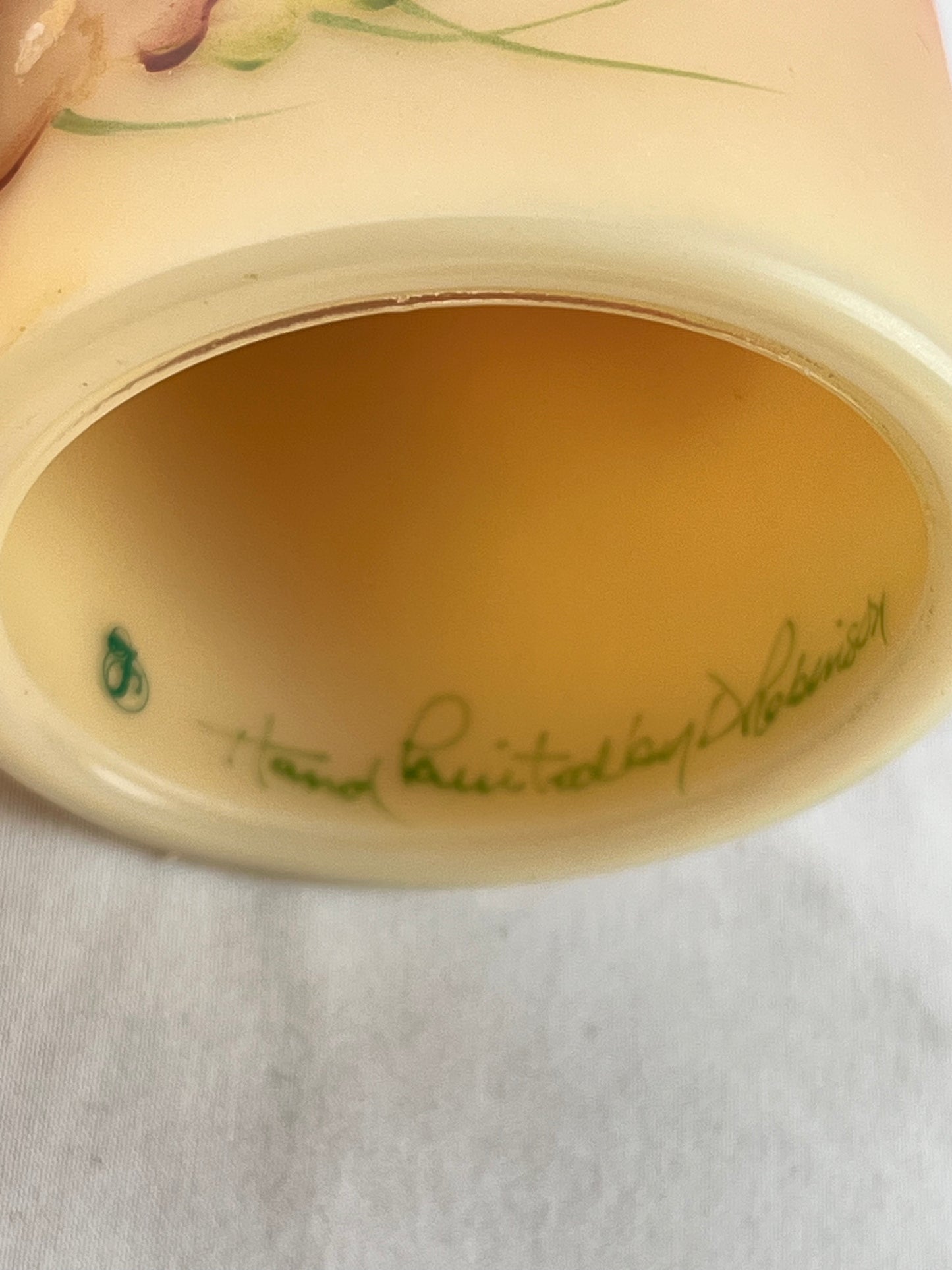 Uranium-Burmese satin-fairy light-hand painted & signed