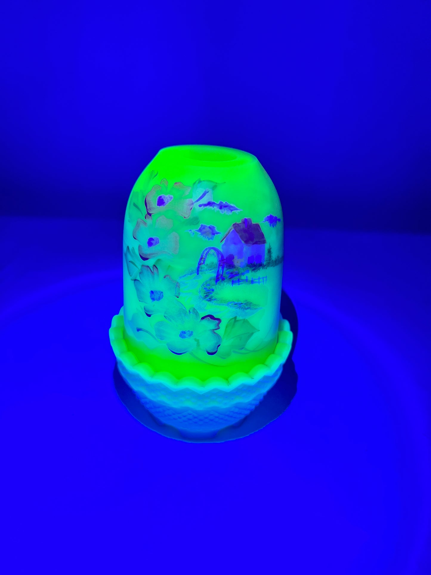 Uranium-Burmese satin-fairy light-hand painted & signed