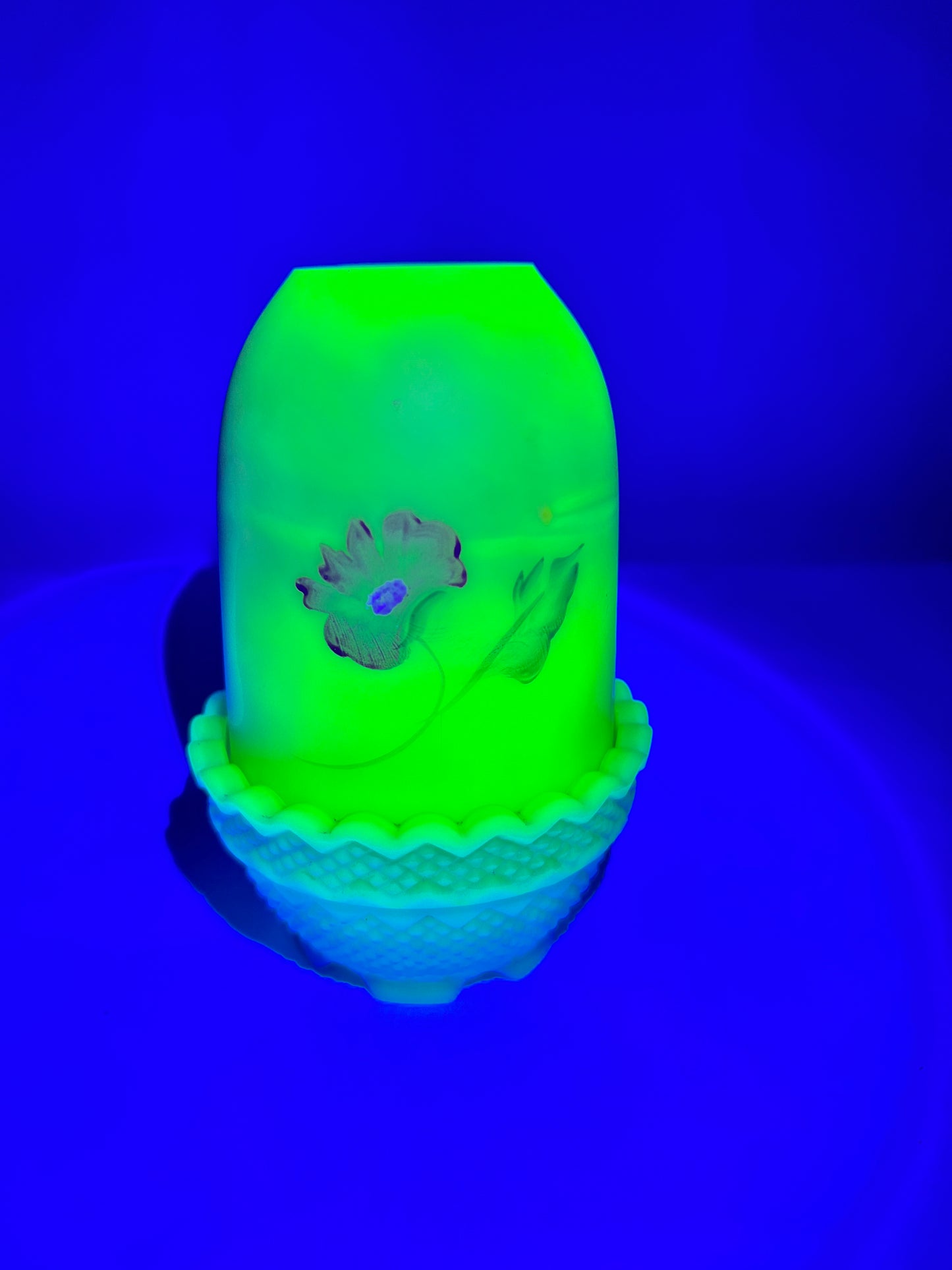 Uranium-Burmese satin-fairy light-hand painted & signed