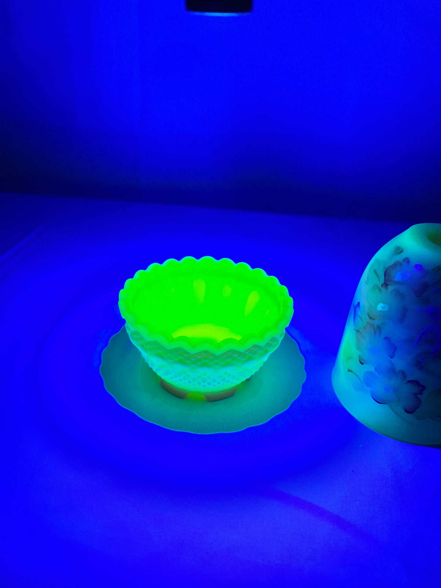 Uranium-Burmese satin-fairy light-hand painted & signed