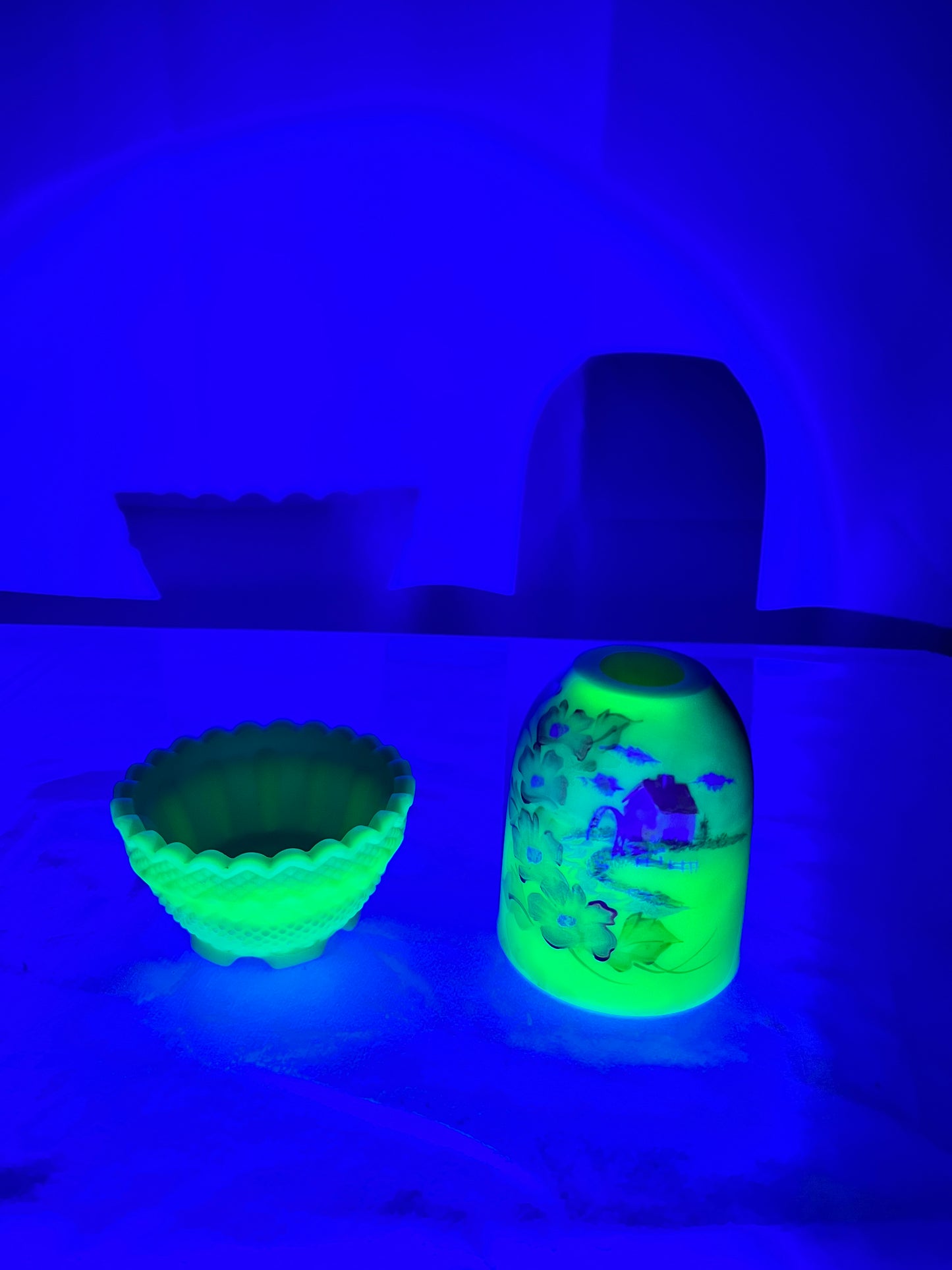 Uranium-Burmese satin-fairy light-hand painted & signed
