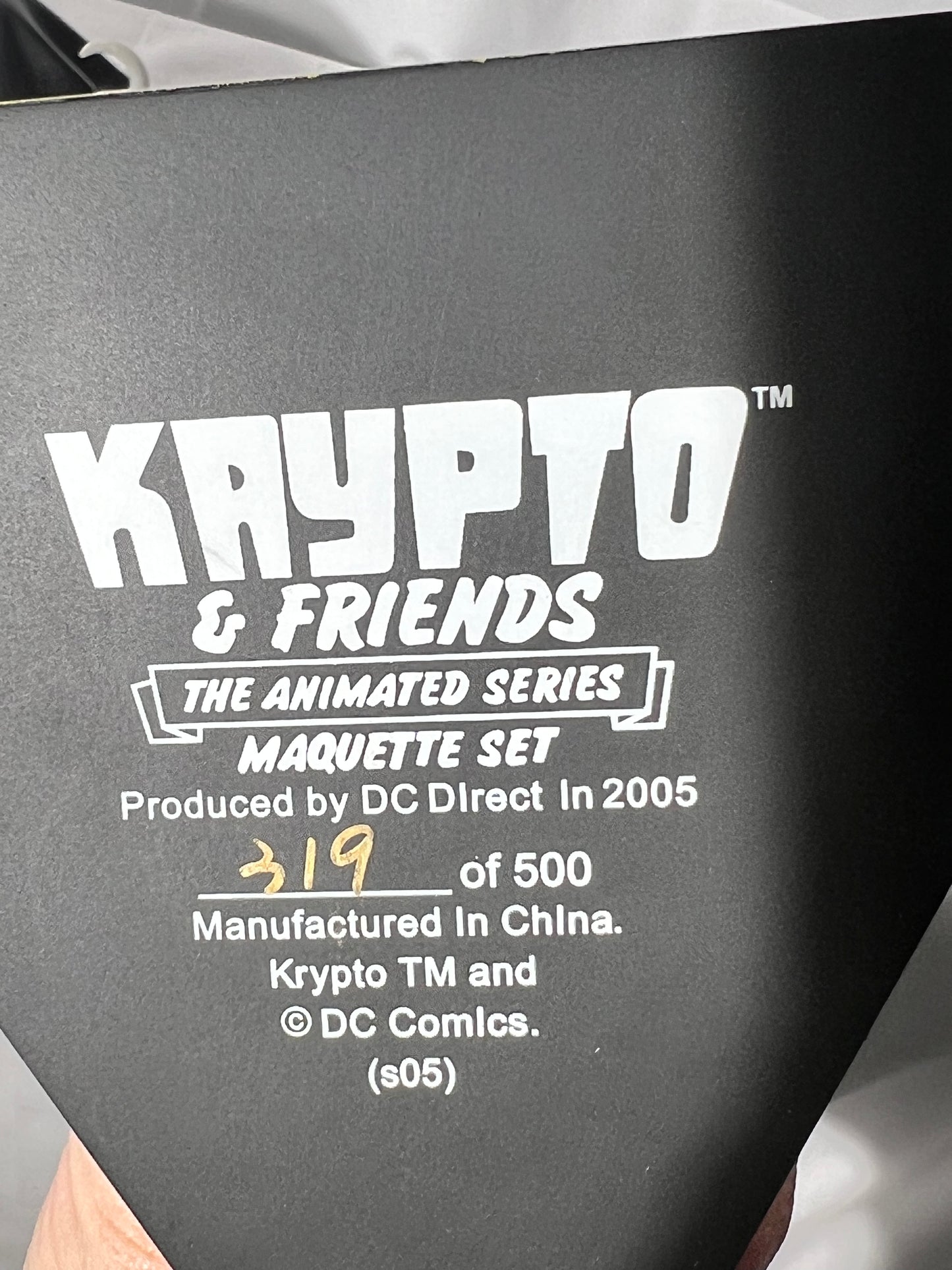 Krypto - animated series Marquette set- Cartoon Network-designed by Karen Palinko- limited edition #319/500–DCDirect–2005–Steaky, Krypto and Ace the bat Hound