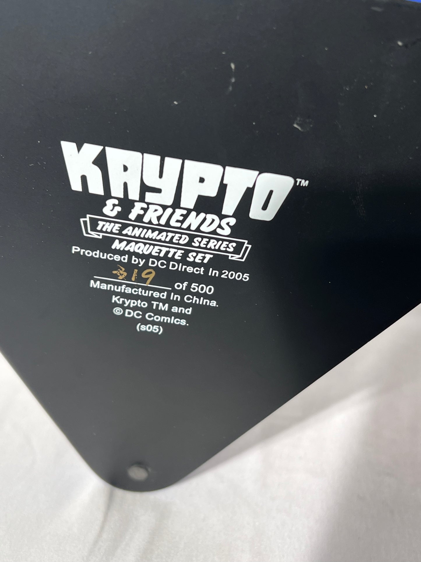 Krypto - animated series Marquette set- Cartoon Network-designed by Karen Palinko- limited edition #319/500–DCDirect–2005–Steaky, Krypto and Ace the bat Hound