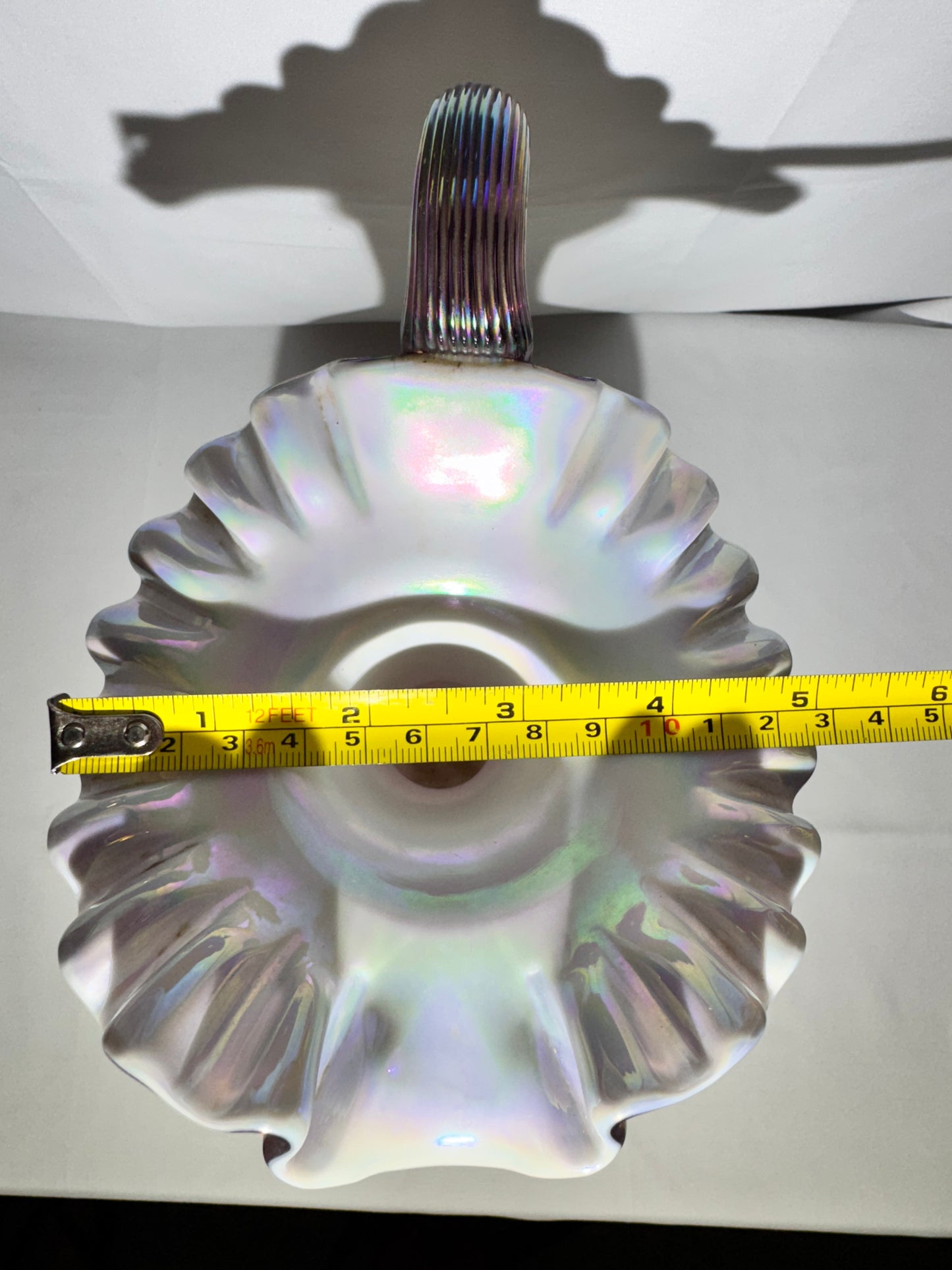 Fenton- 10” Pitcher - Hand Painted- 3 Signatures - Plum Carnival Iridescent - Ruffled