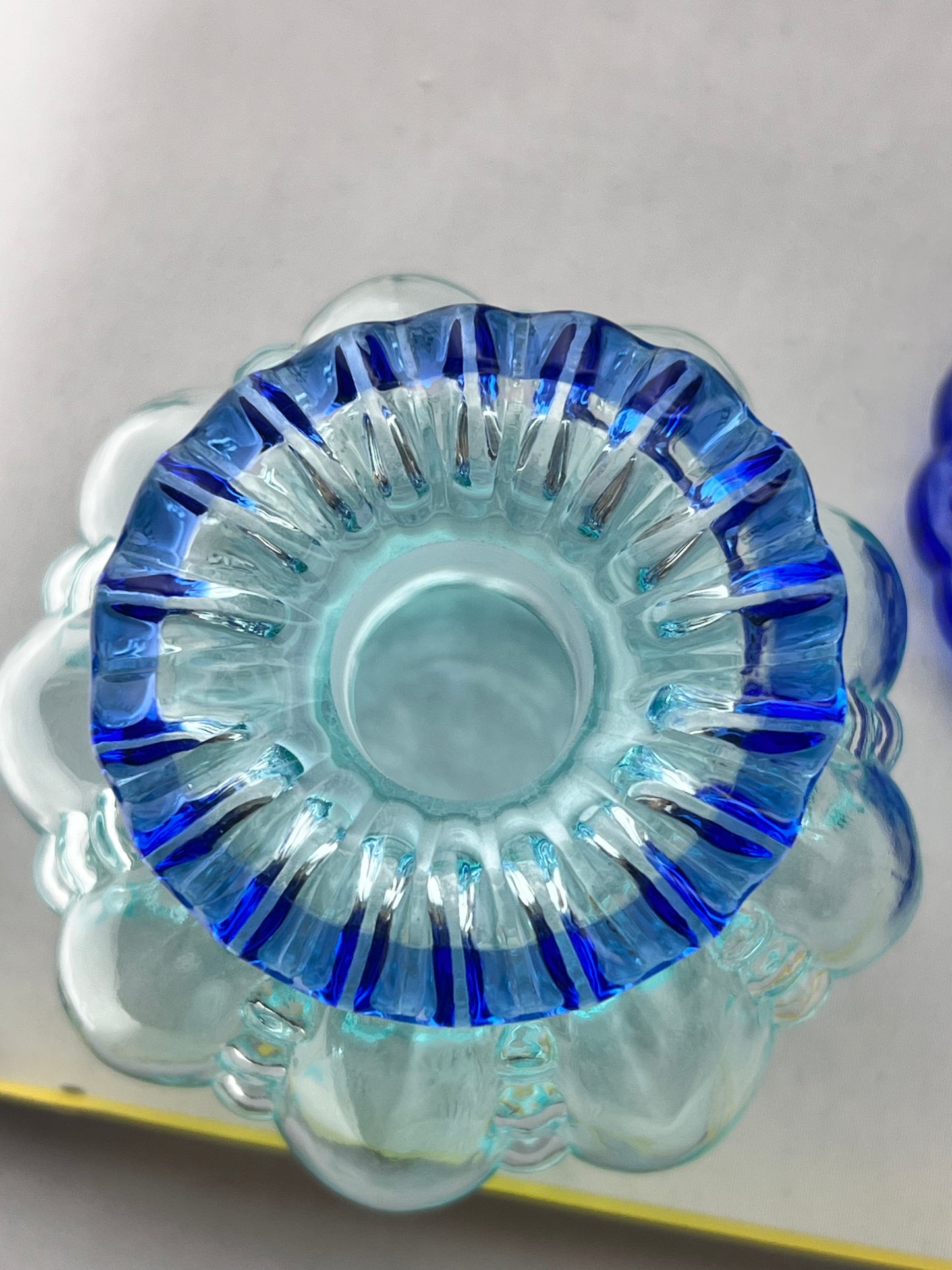 Fenton- 6” glass perfume bottle-aqua and cobalt blue