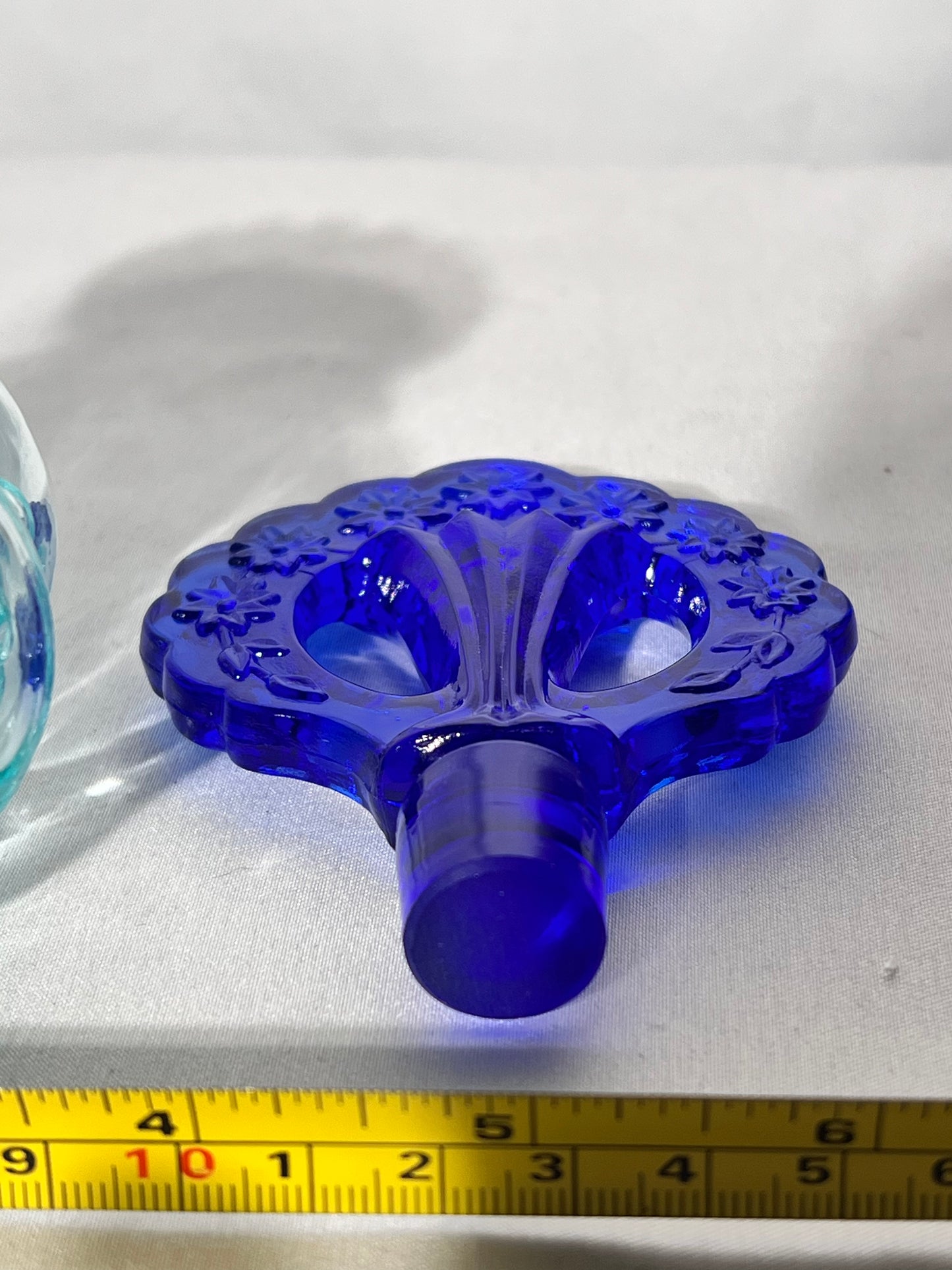 Fenton- 6” glass perfume bottle-aqua and cobalt blue