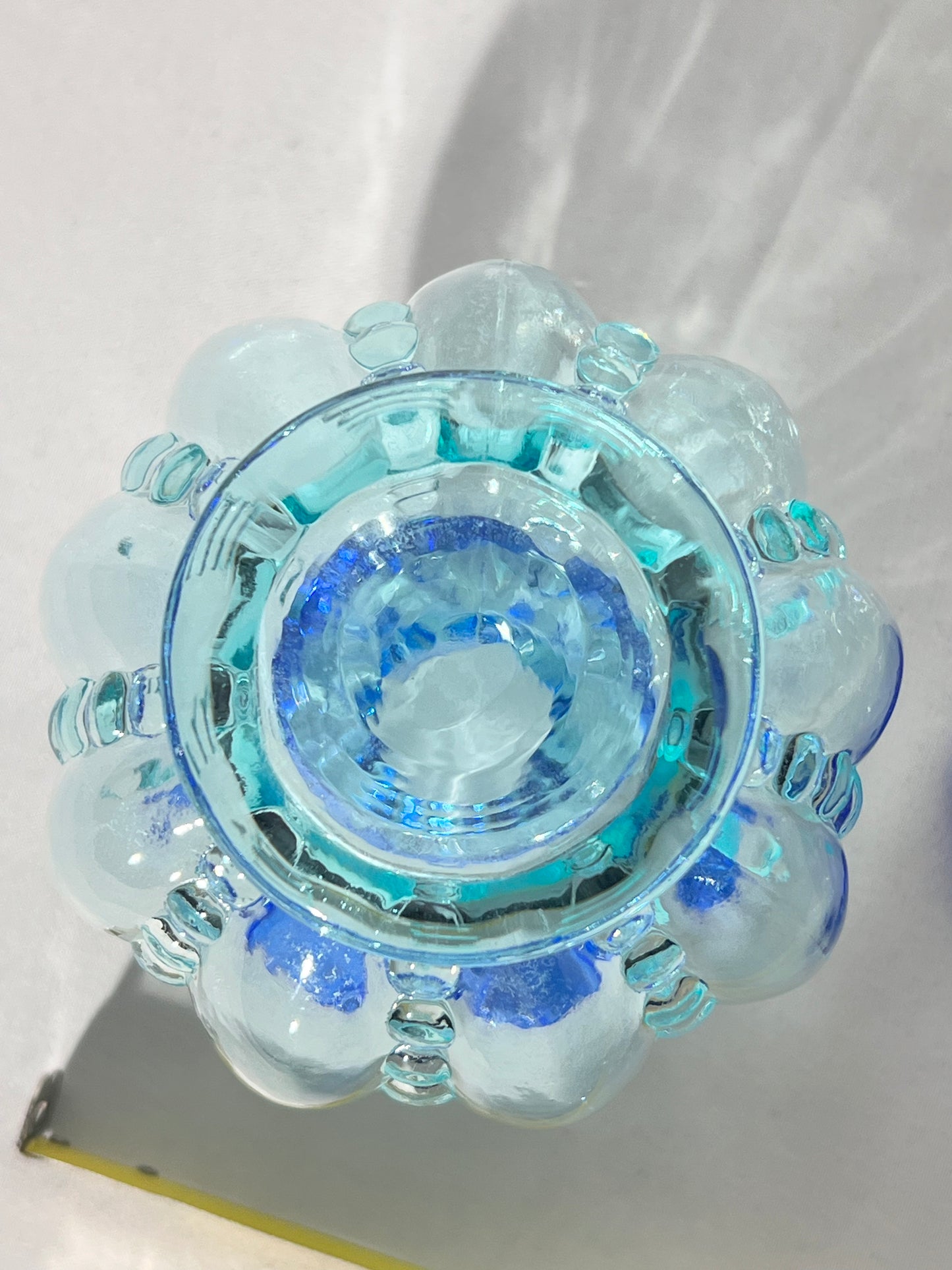 Fenton- 6” glass perfume bottle-aqua and cobalt blue
