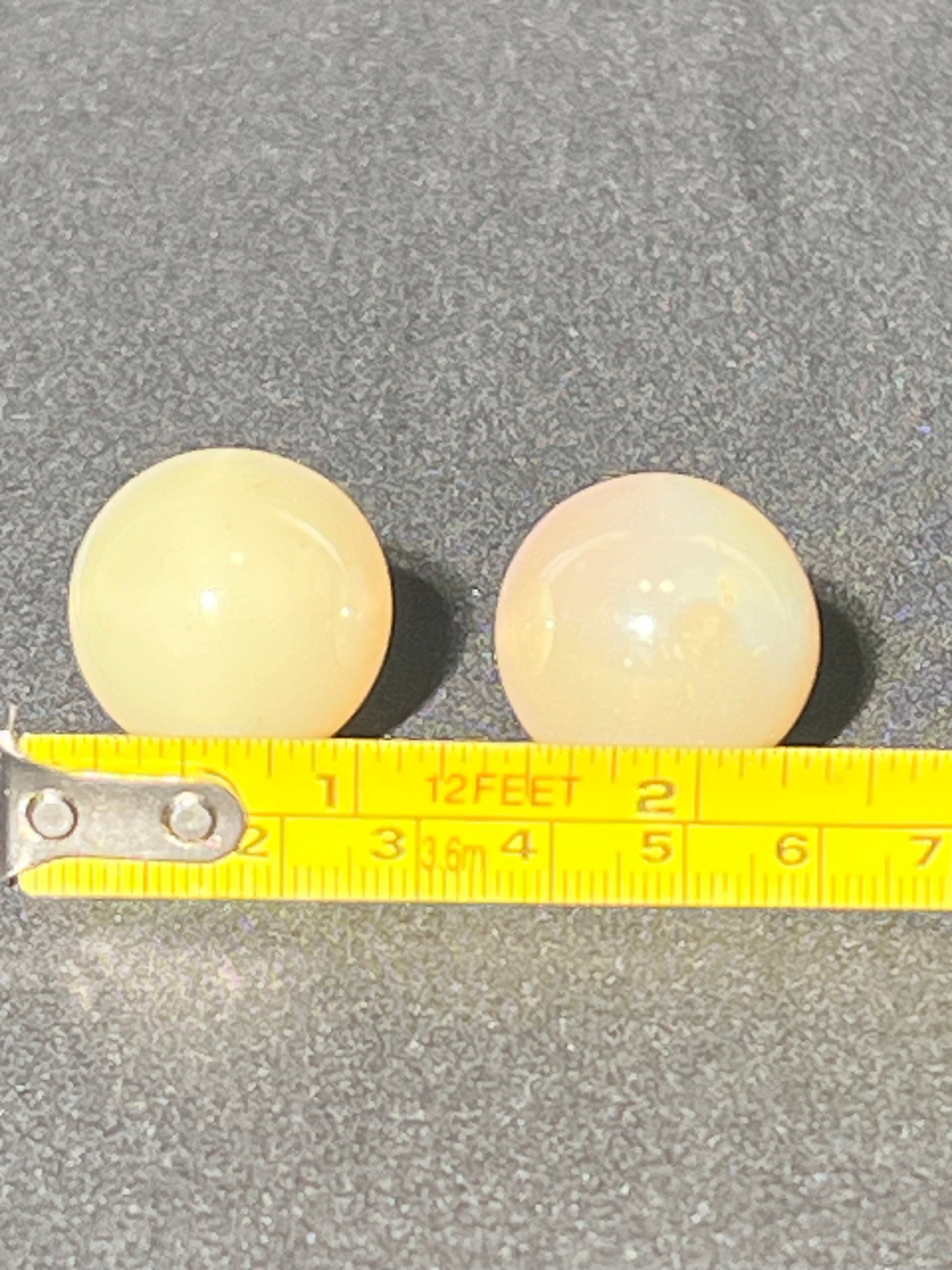 Uranium Marbles- set of 2 - black light - Burmese Satin Pearl