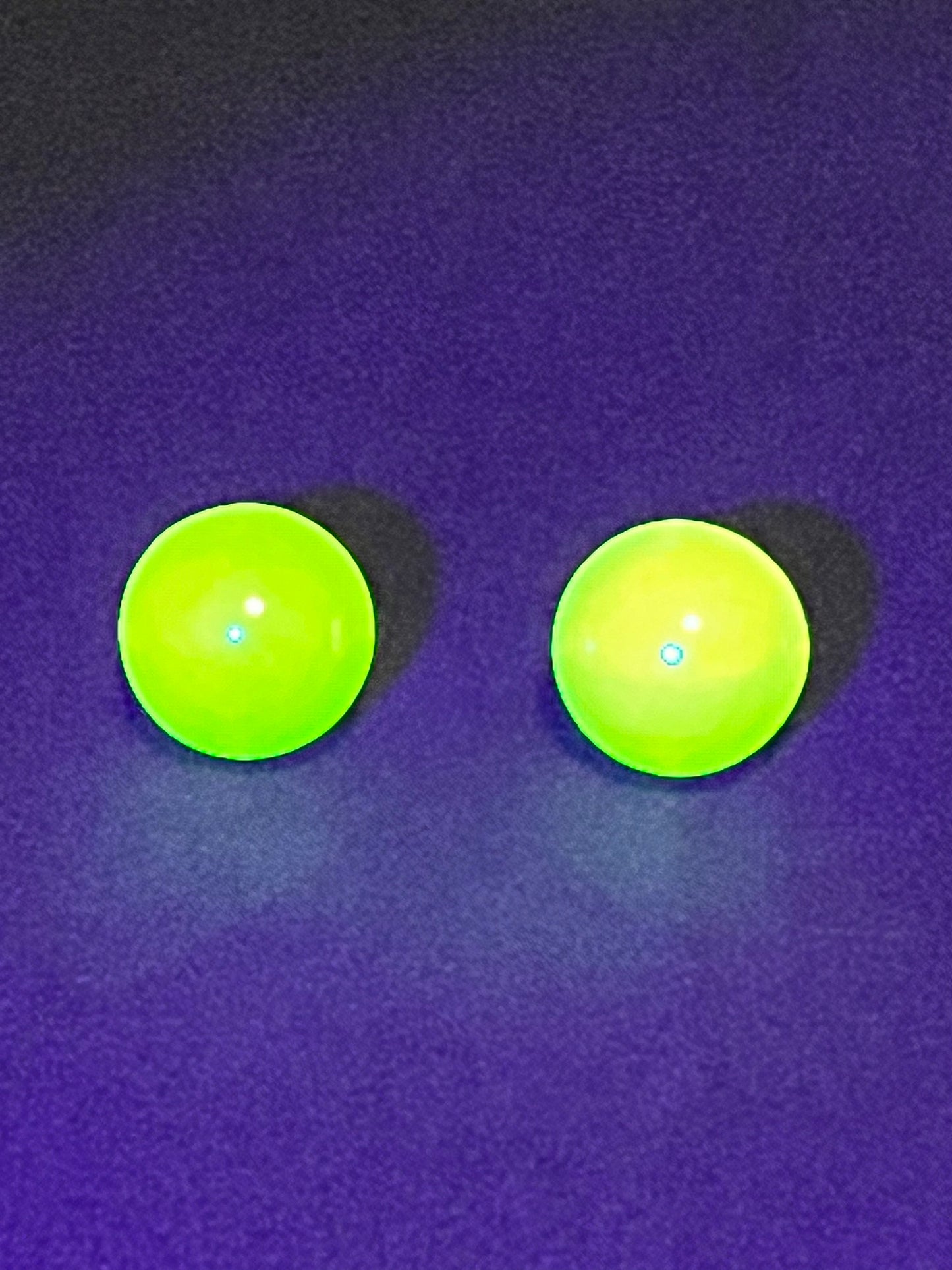 Uranium Marbles- set of 2 - black light - Burmese Satin Pearl