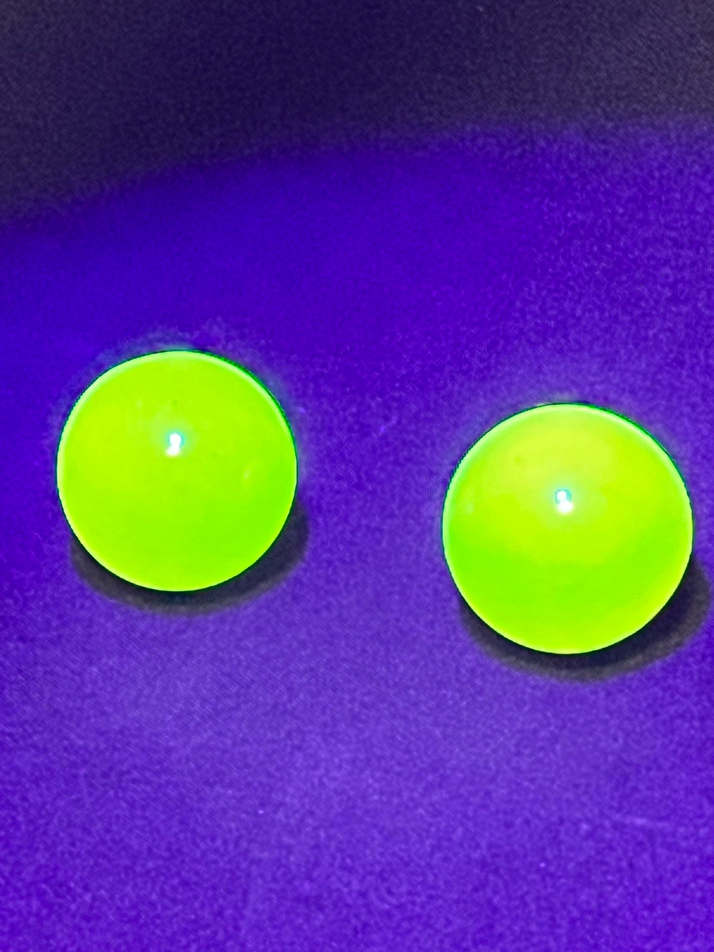 Uranium Marbles- set of 2 - black light - Burmese Satin Pearl