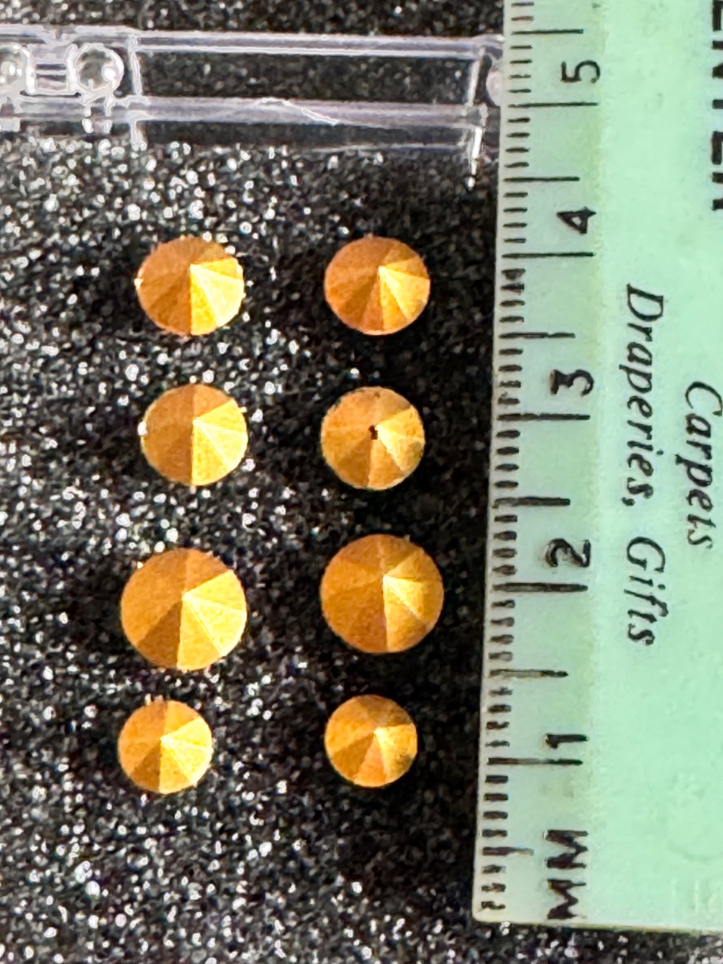 Uranium Gemstone- set of 4 - foil Back - Multi color Round gems