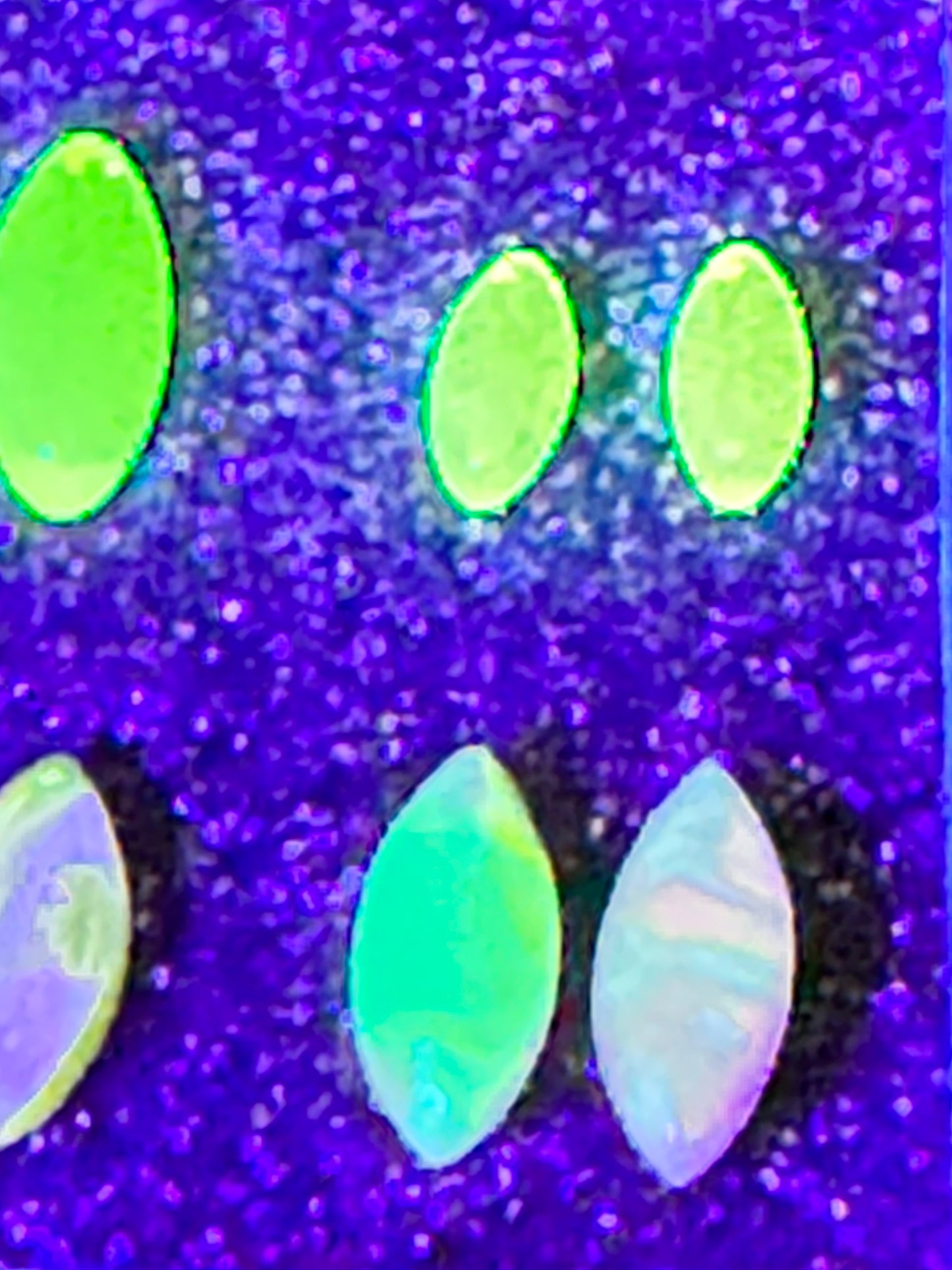 Navette Gemstone- uranium- 8 pieces- pink, green and yellow