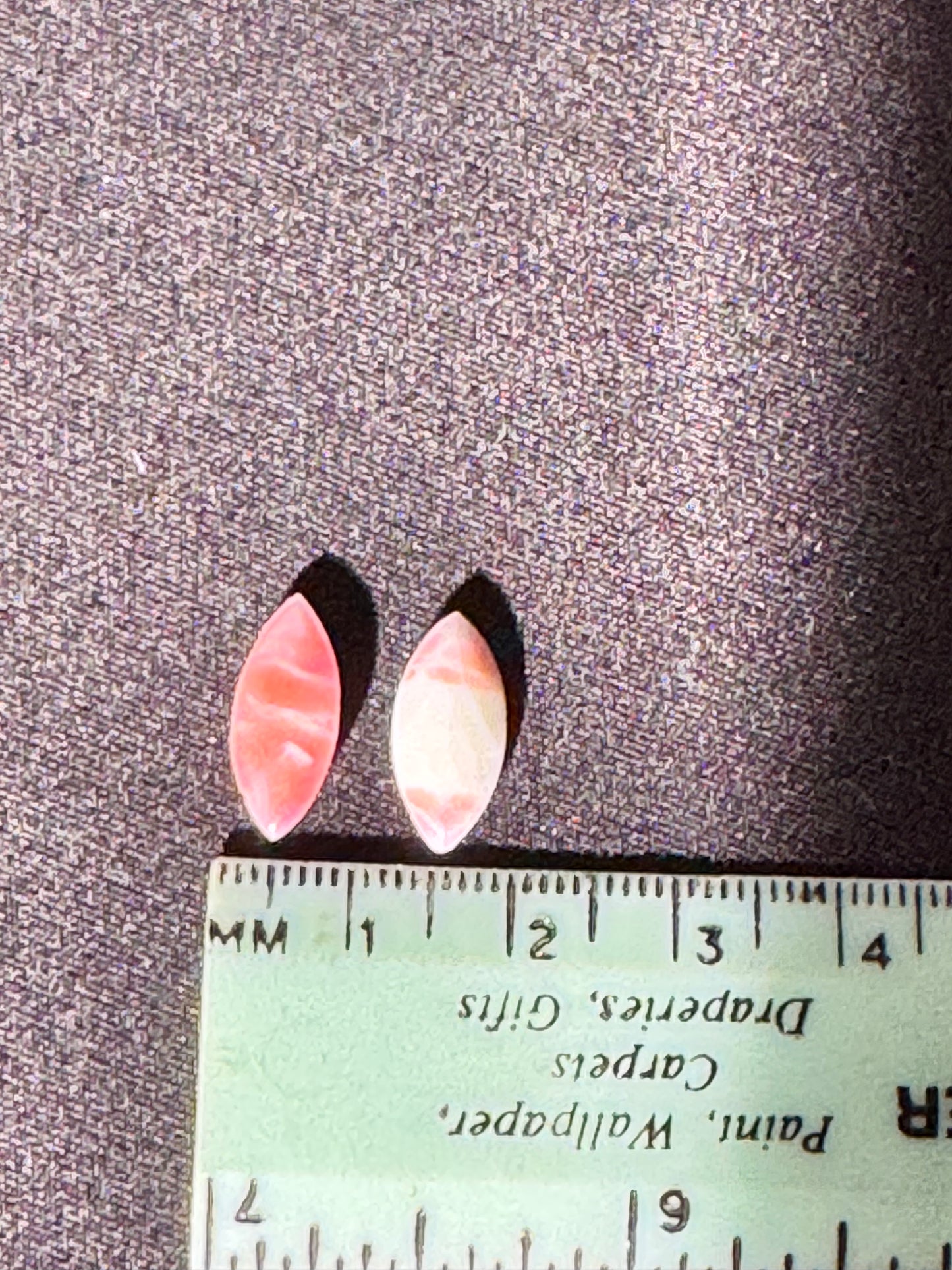 Navette Gemstone- uranium- 8 pieces- pink, green and yellow