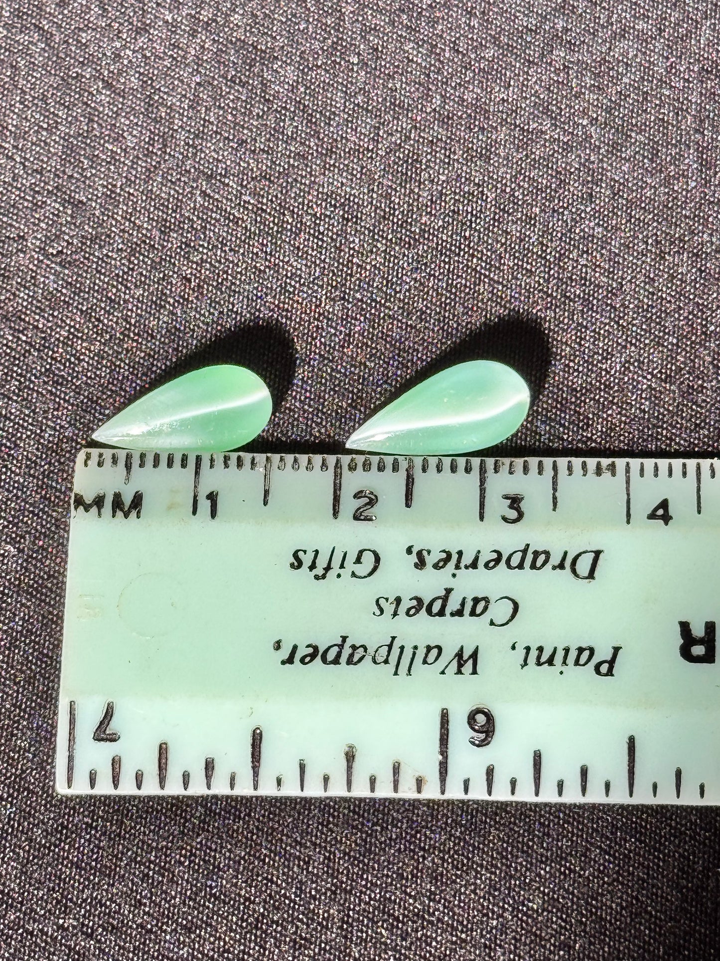 Uranium Gemstones -6 pieces- pear shaped- green