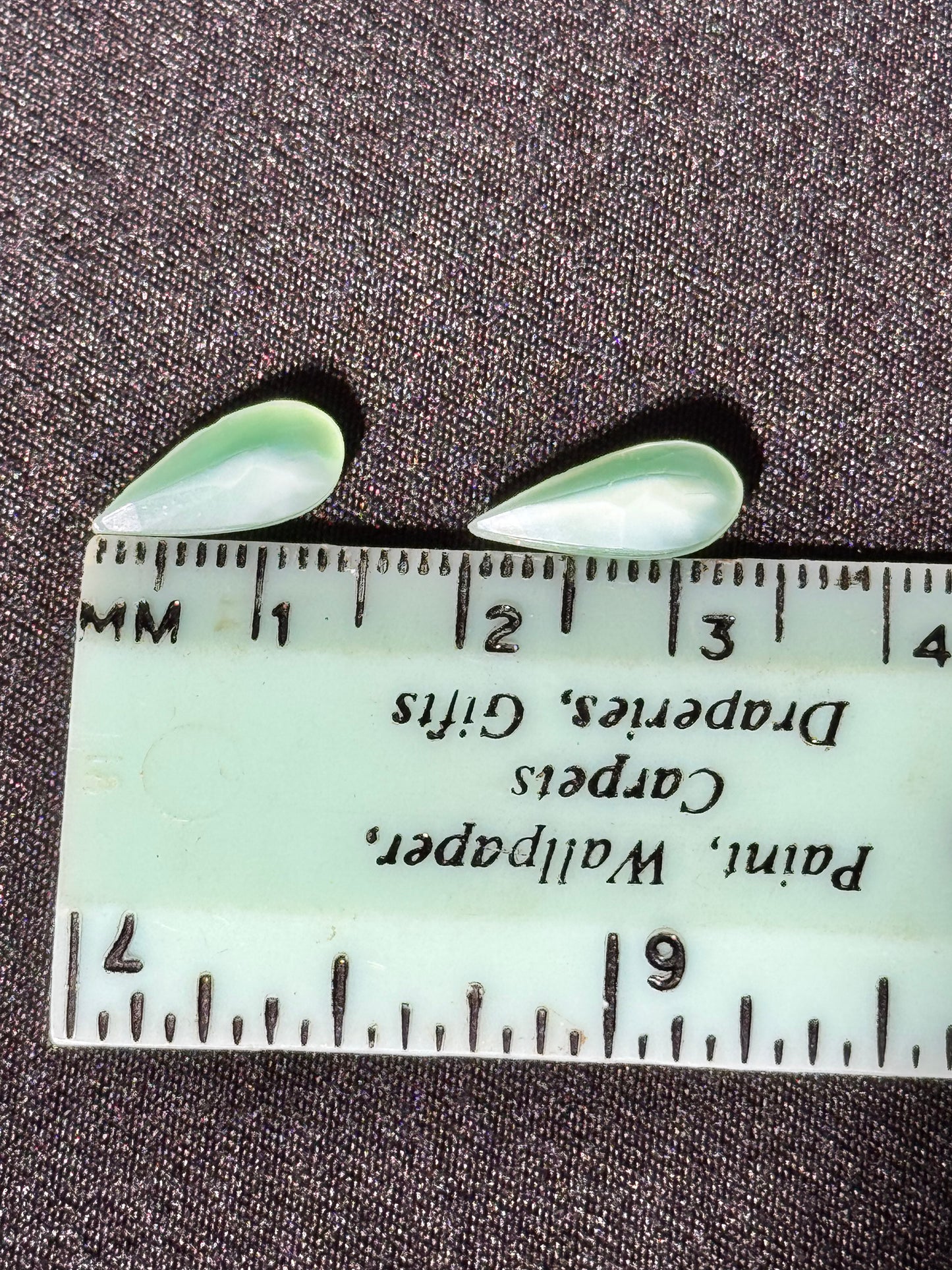 Uranium Gemstones -6 pieces- pear shaped- green