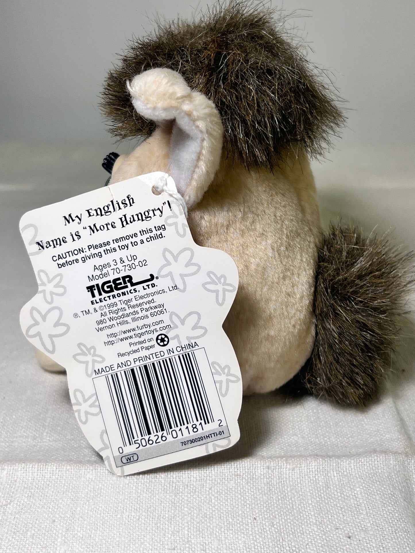 Furby Buddies- More Hungry- 1999-Tiger Electronics- Tan and white belly- brown hair- green eyes