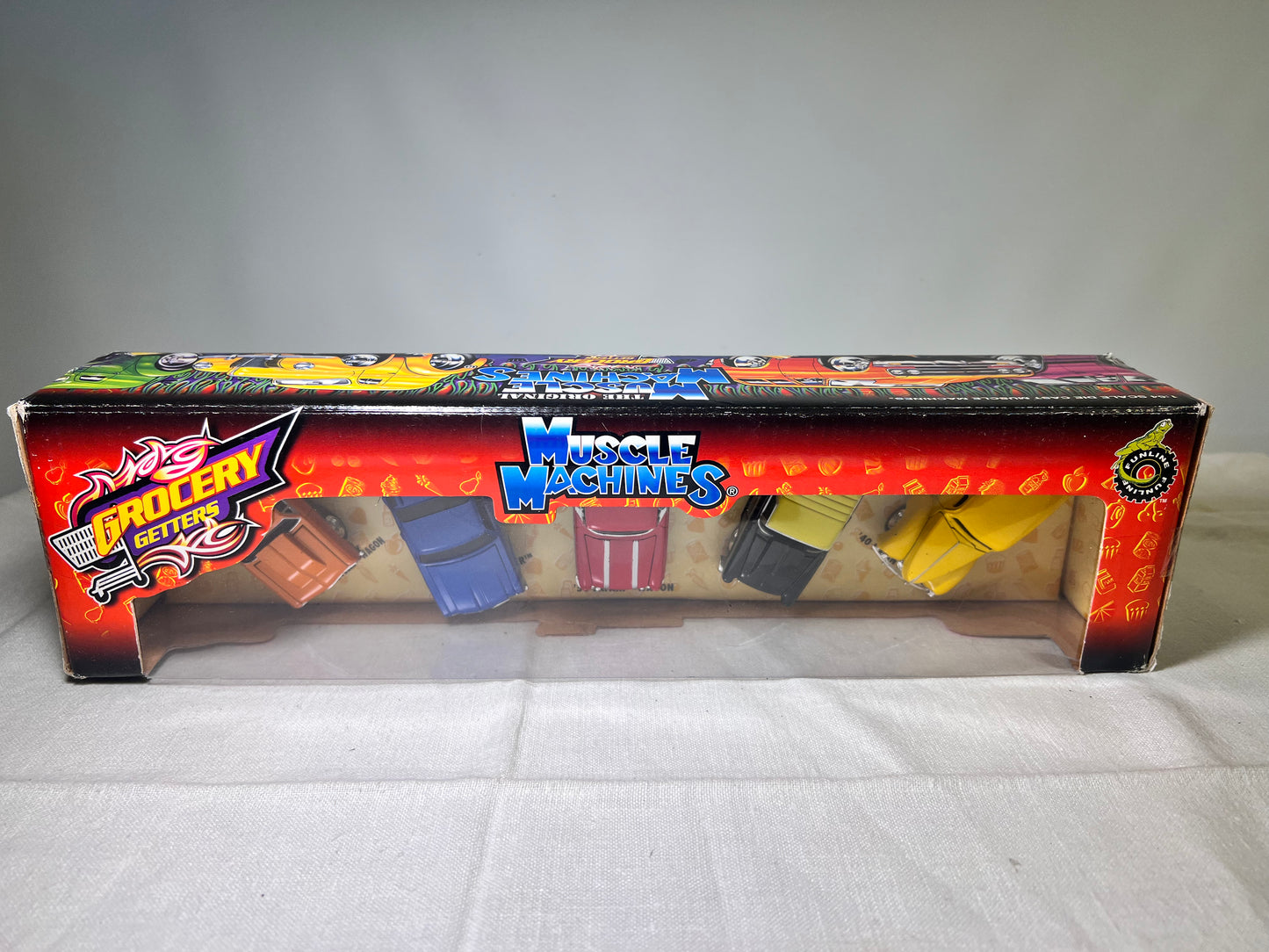 Muscle Machine- Grocery Getters-‘65 Chevelle Wagon- ‘70 Vista Cruiser- ‘56 Safari Wagon- ‘55 Nomad- 40’ Sedan Delivery- NIB-2003- Die cast 1:64 Scale- Toy cars