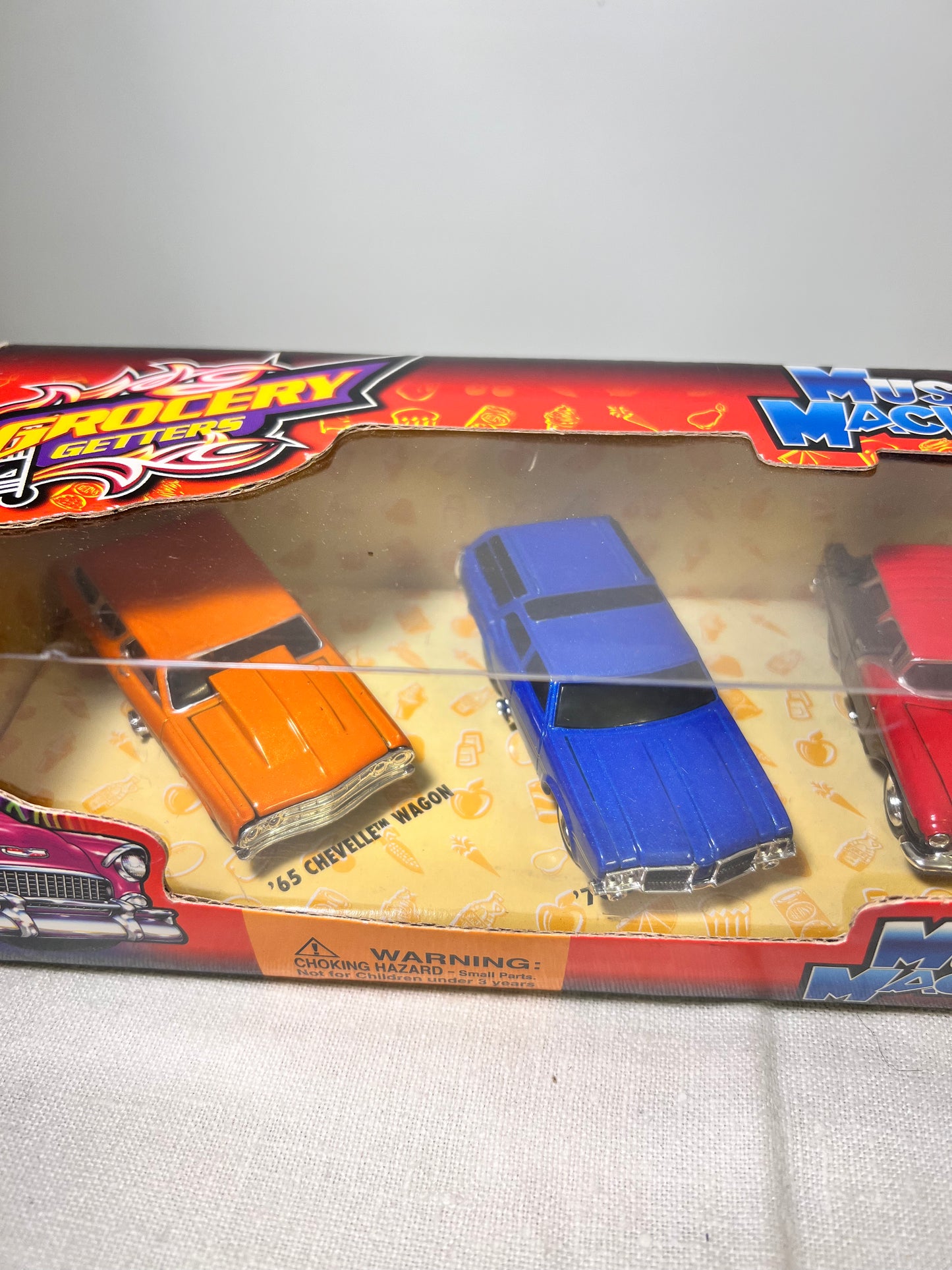 Muscle Machine- Grocery Getters-‘65 Chevelle Wagon- ‘70 Vista Cruiser- ‘56 Safari Wagon- ‘55 Nomad- 40’ Sedan Delivery- NIB-2003- Die cast 1:64 Scale- Toy cars