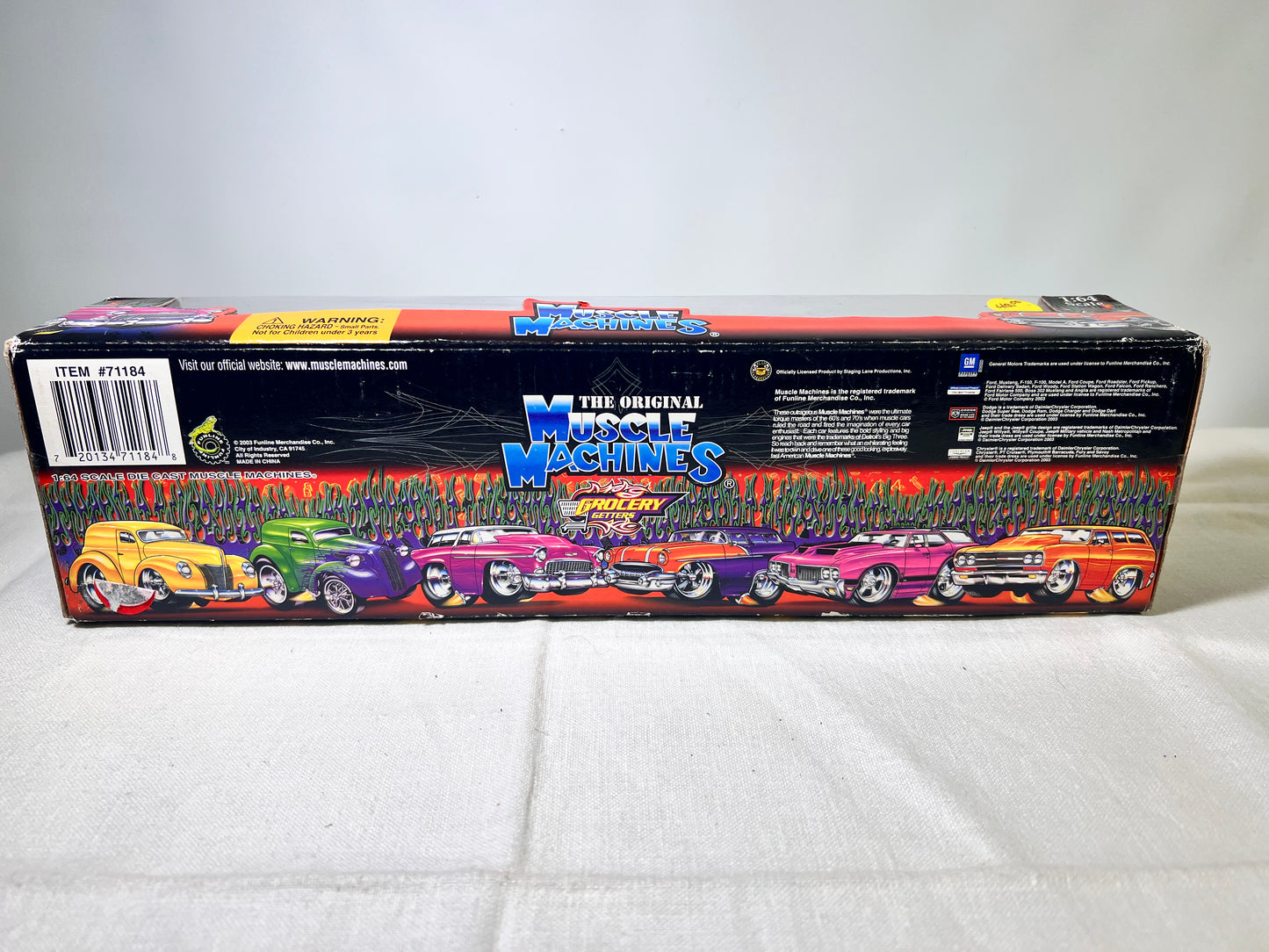 Muscle Machine- Grocery Getters-‘65 Chevelle Wagon- ‘70 Vista Cruiser- ‘56 Safari Wagon- ‘55 Nomad- 40’ Sedan Delivery- NIB-2003- Die cast 1:64 Scale- Toy cars