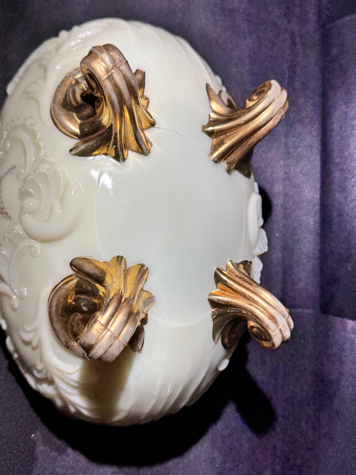 Antique Northwood Louis XV Custard Glass Master Berry Bowl – Uranium, 1898