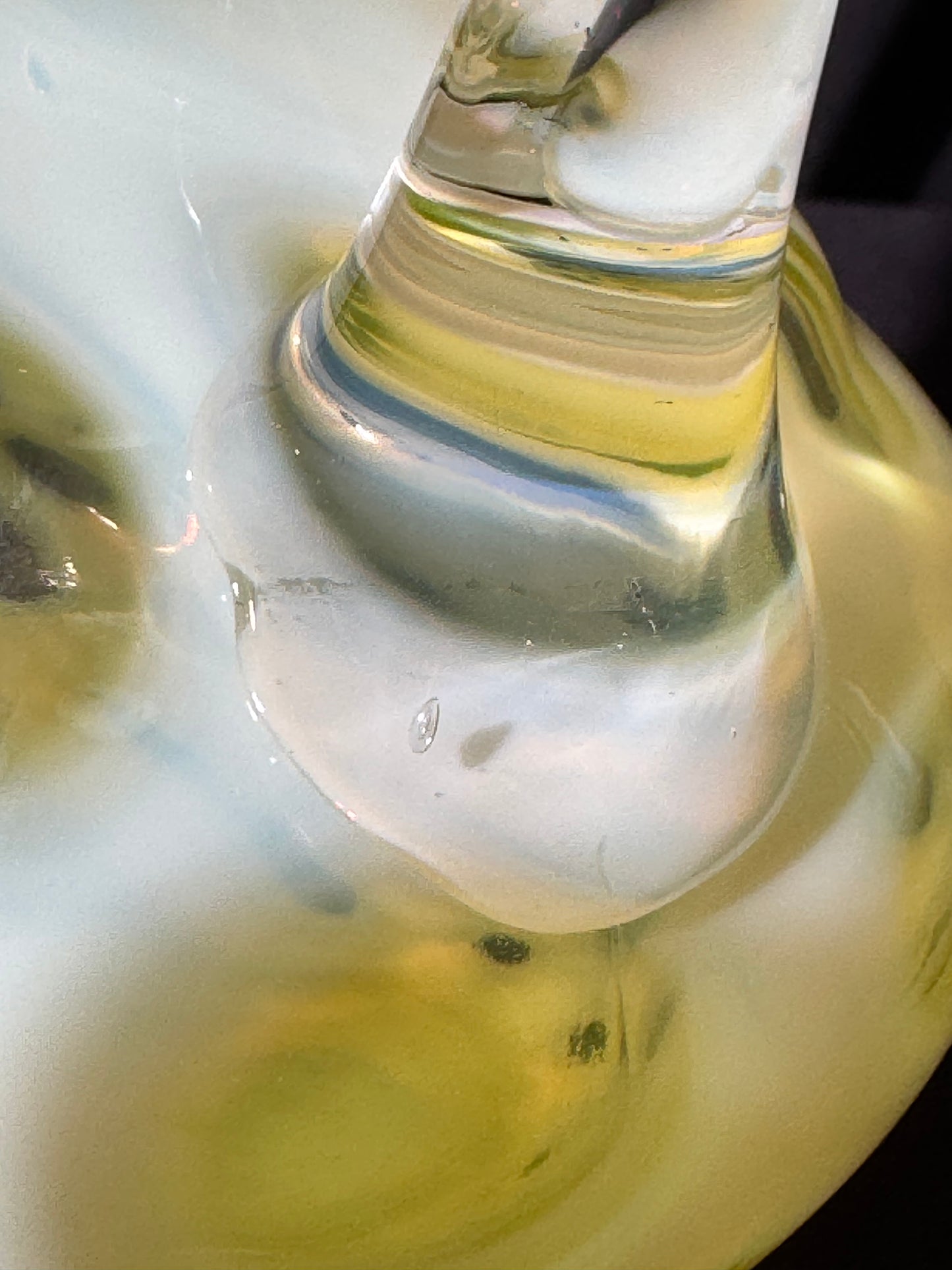 Uranium- Fenton- Cruet - Yellow Opalescent- Coin Dot - “Thumbprint” - Vaseline Glass- Vintage