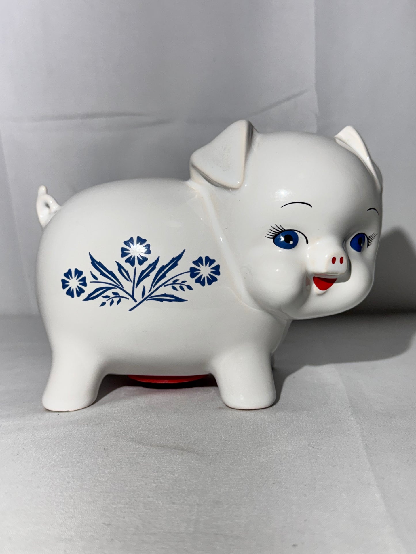 RARE - Corning Ware Ceramic Piggy Bank – Blue Cornflower Design – Made in England