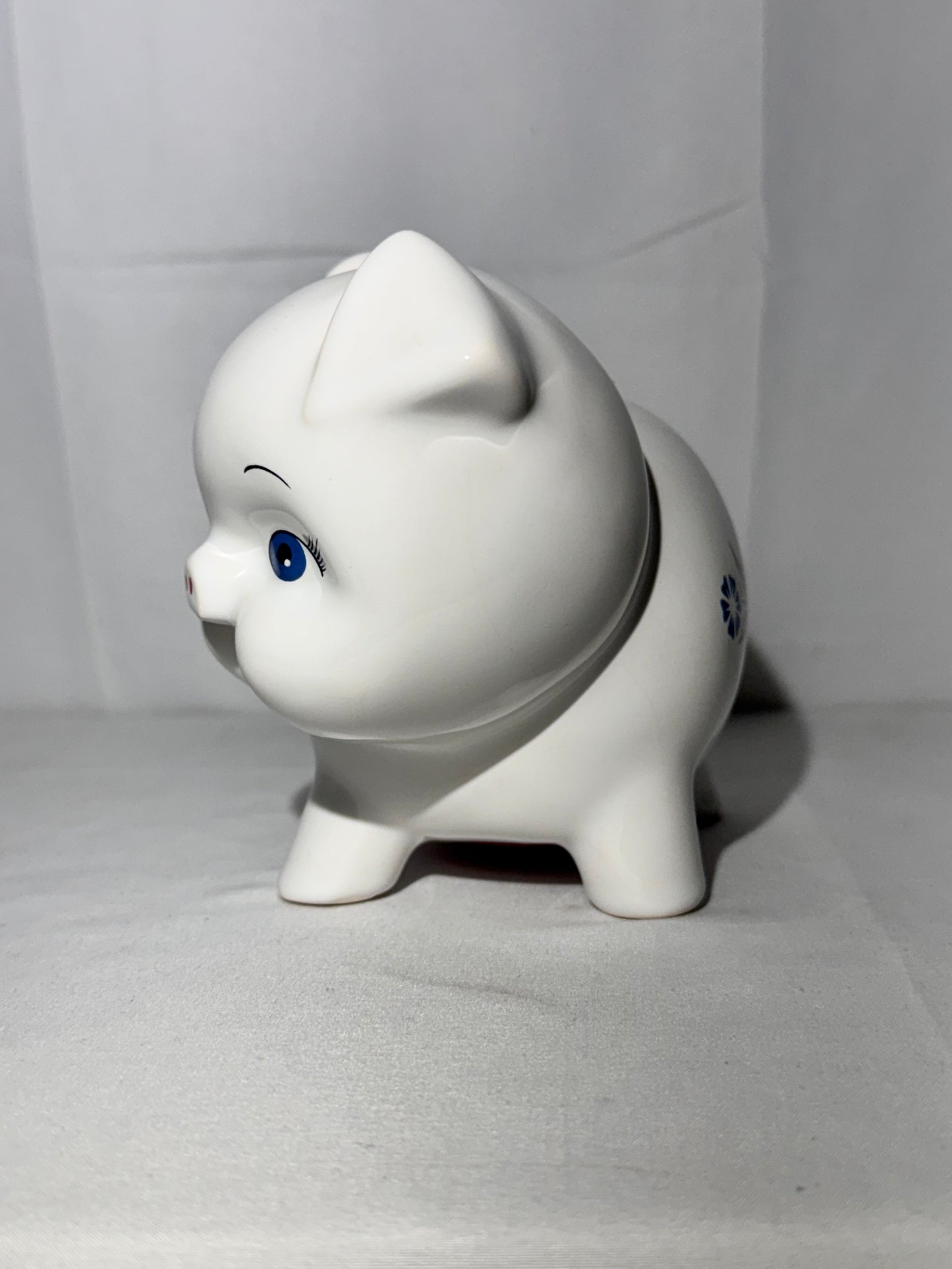 RARE - Corning Ware Ceramic Piggy Bank – Blue Cornflower Design – Made in England