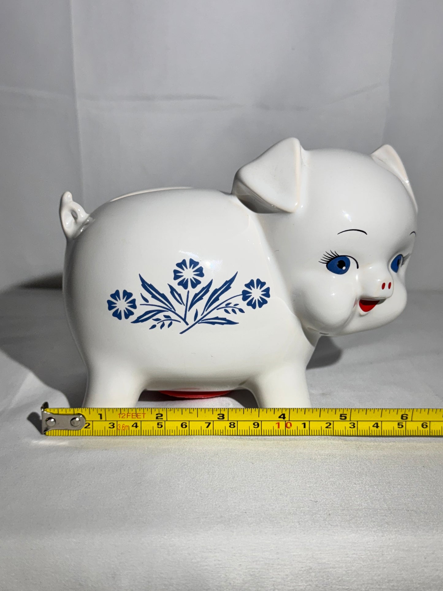 RARE - Corning Ware Ceramic Piggy Bank – Blue Cornflower Design – Made in England